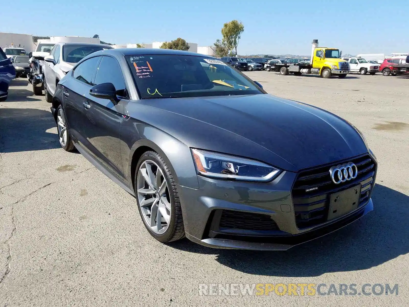 1 Photograph of a damaged car WAUENCF59KA050983 AUDI A5 2019