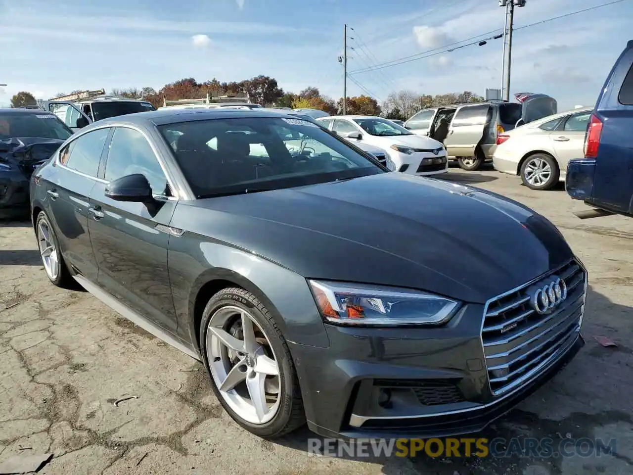 1 Photograph of a damaged car WAUFNCF55KA070281 AUDI A5 2019