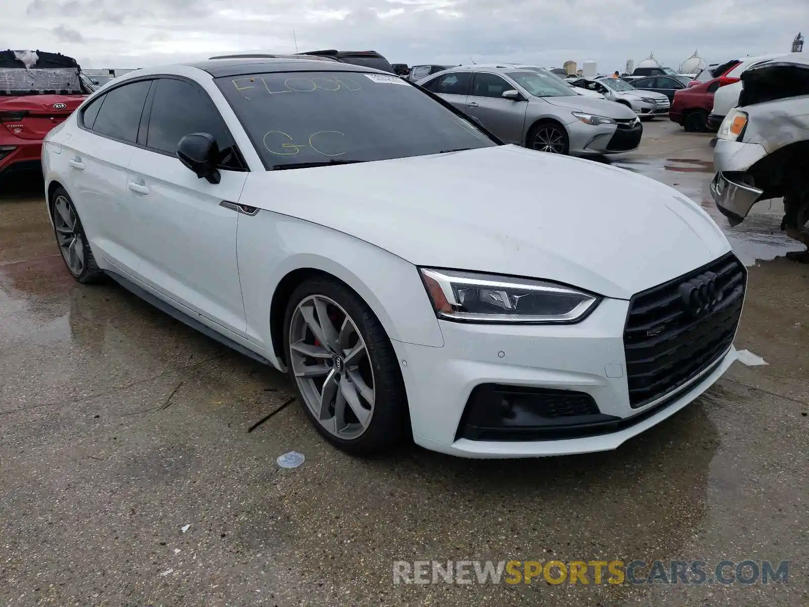 1 Photograph of a damaged car WAUFNCF55KA073228 AUDI A5 2019