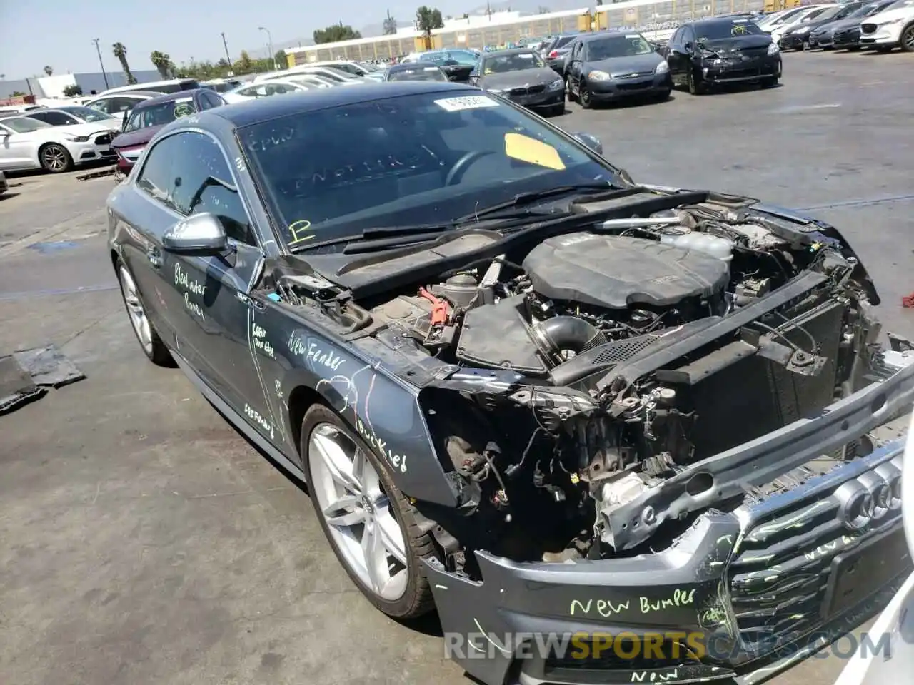 1 Photograph of a damaged car WAUSNAF56KA053850 AUDI A5 2019