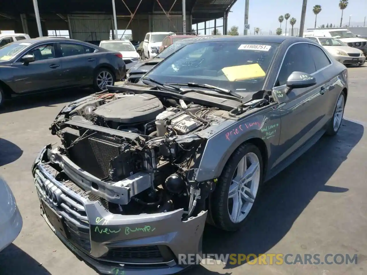 2 Photograph of a damaged car WAUSNAF56KA053850 AUDI A5 2019