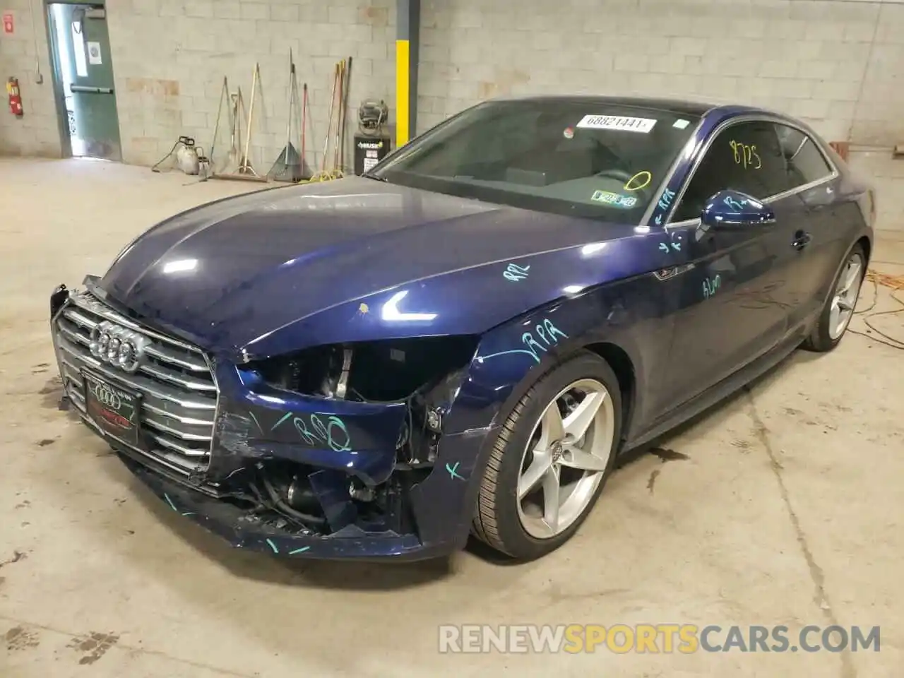 2 Photograph of a damaged car WAUTNAF5XKA032388 AUDI A5 2019