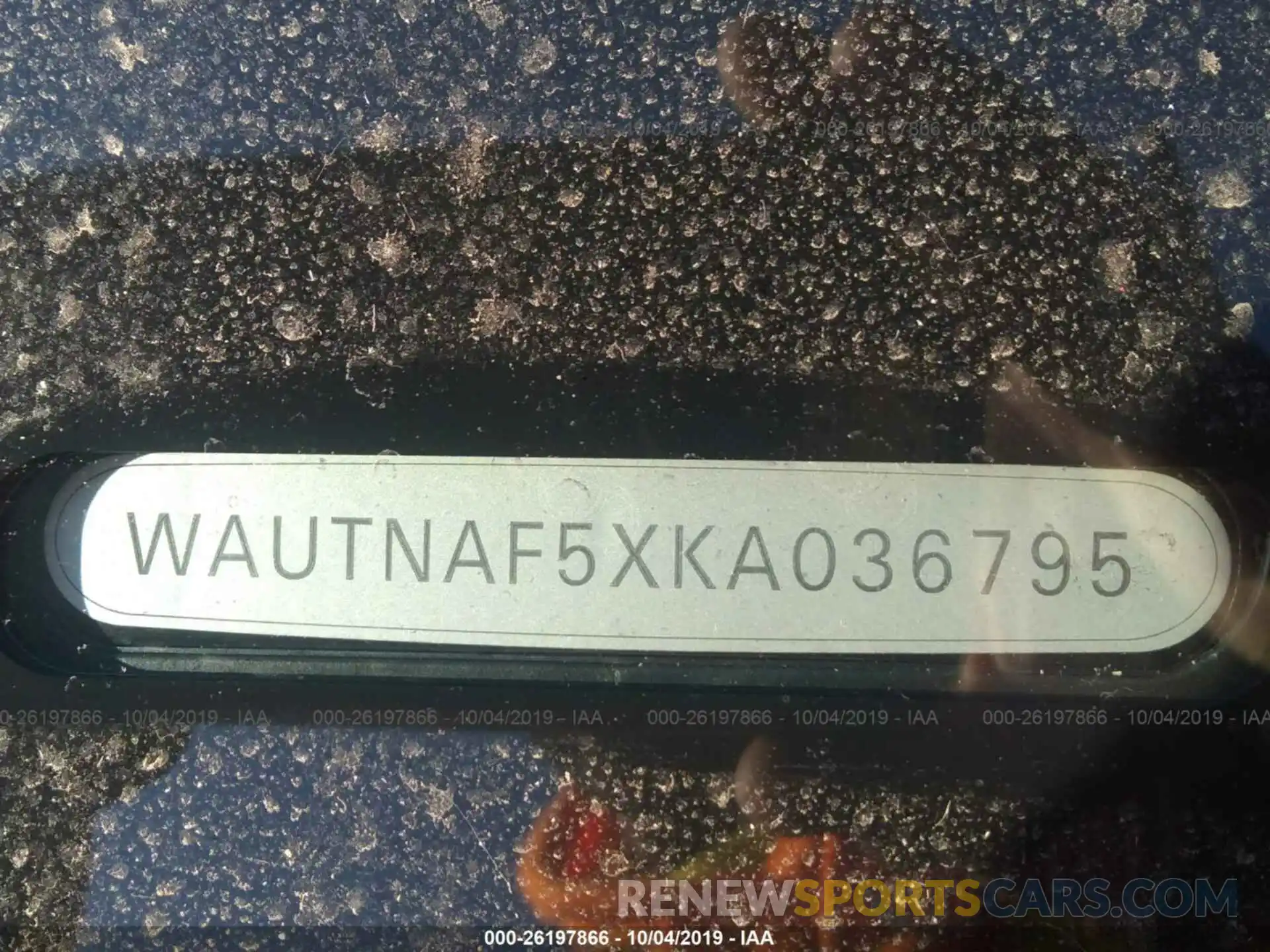 9 Photograph of a damaged car WAUTNAF5XKA036795 AUDI A5 2019