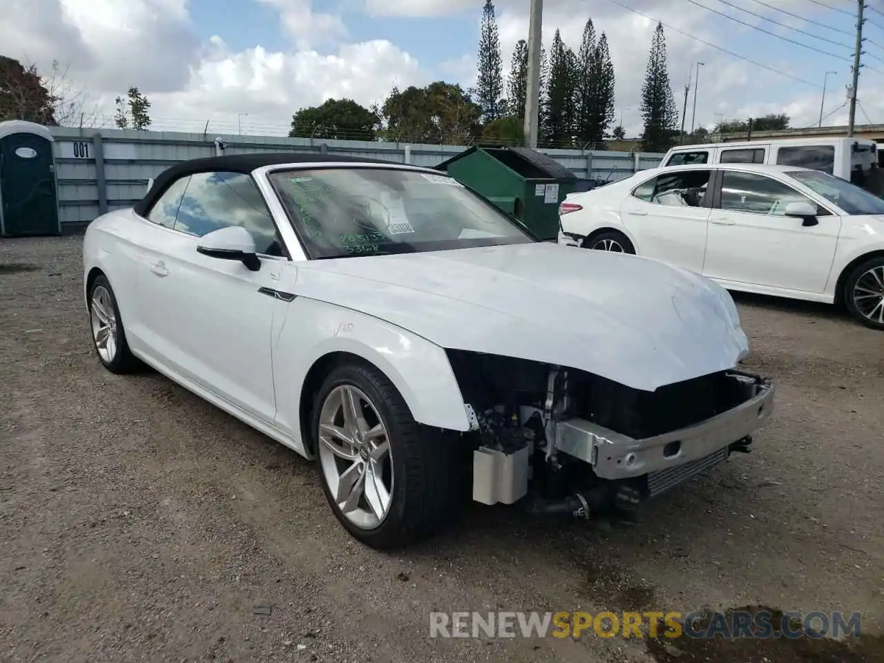 1 Photograph of a damaged car WAUYNGF51KN009308 AUDI A5 2019