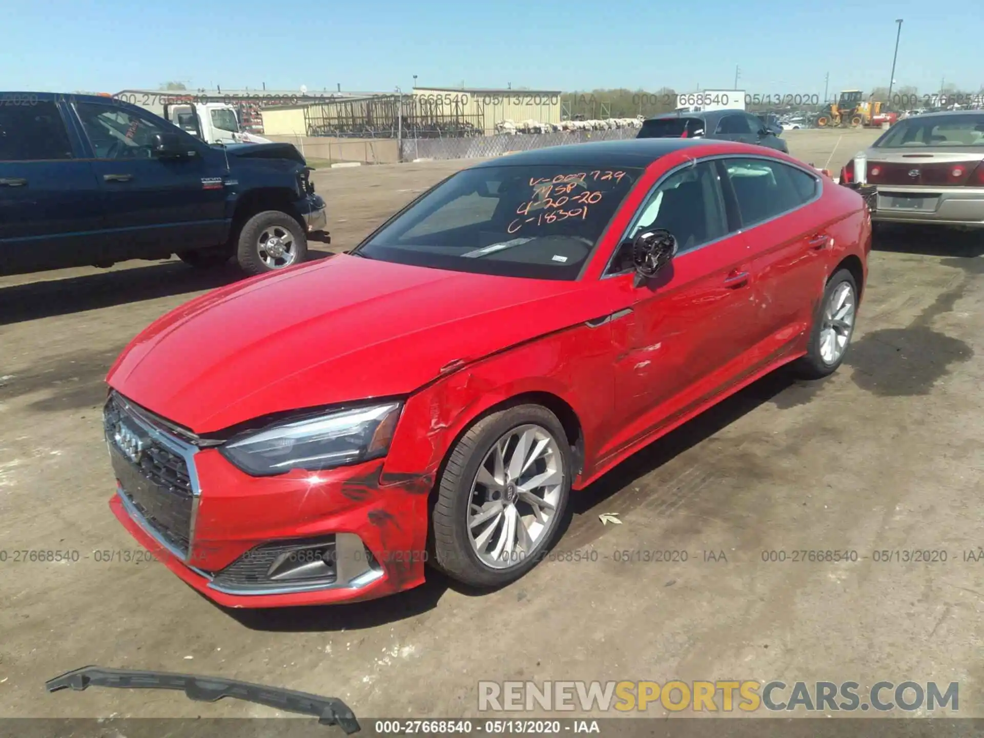 2 Photograph of a damaged car WAUANCF50LA007729 AUDI A5 2020