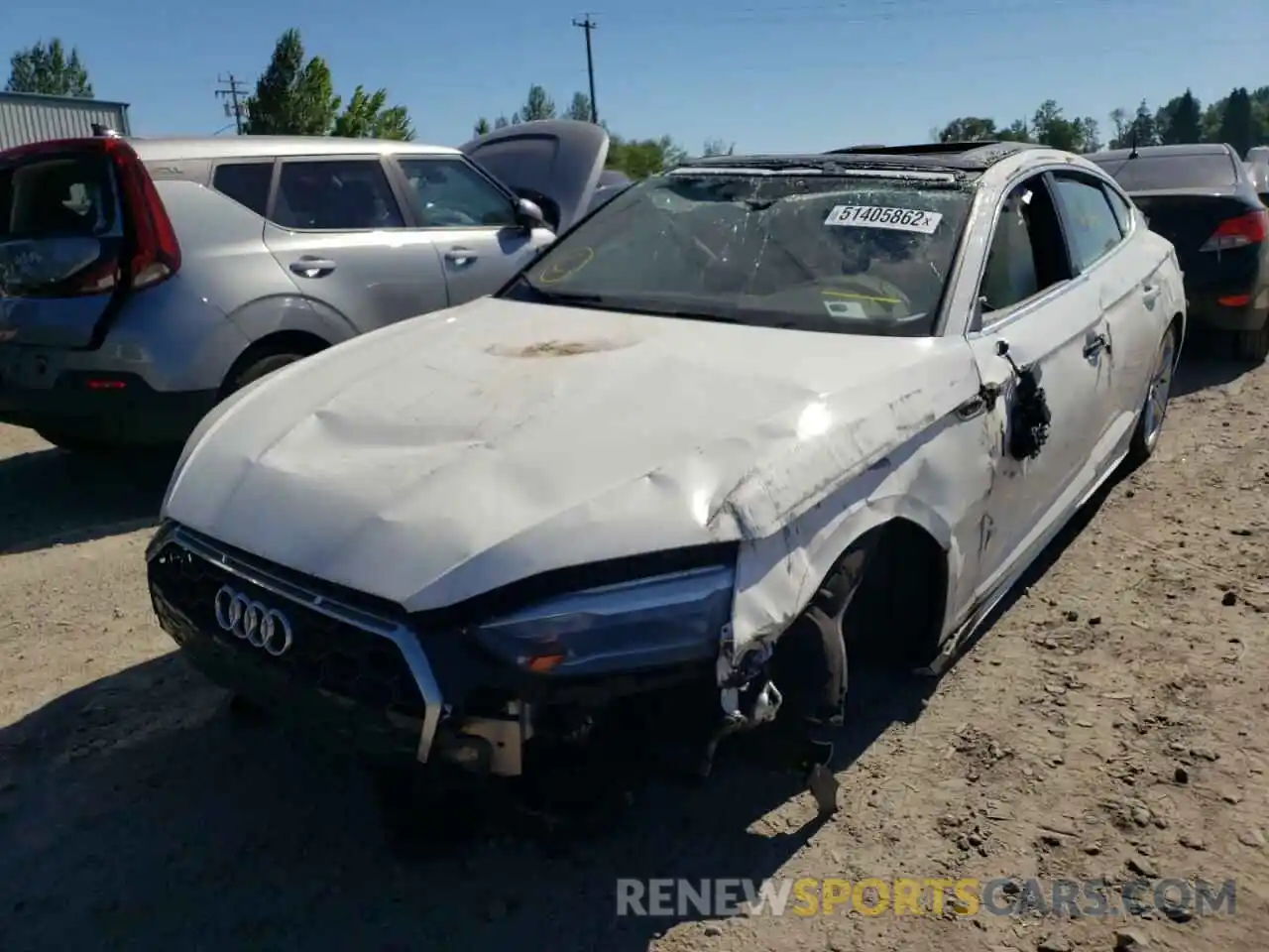 2 Photograph of a damaged car WAUDACF50MA010737 AUDI A5 2021