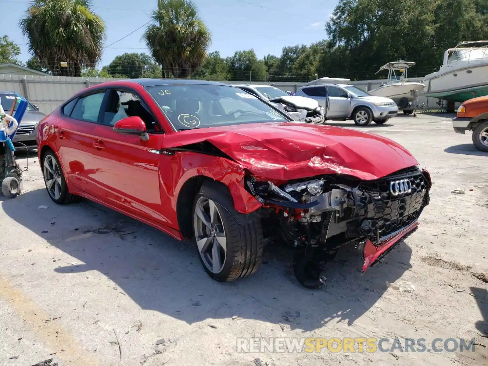 1 Photograph of a damaged car WAUFACF51MA015907 AUDI A5 2021