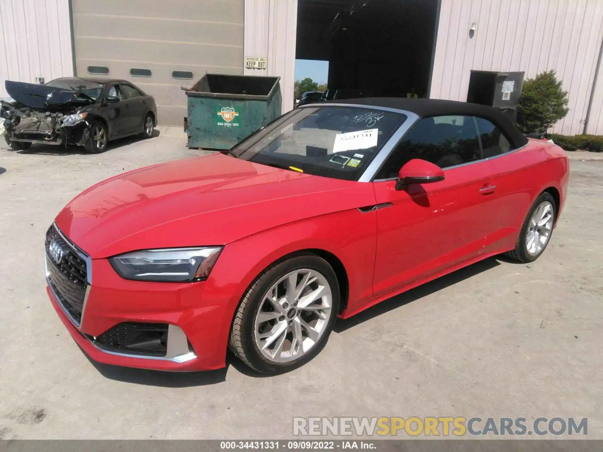 2 Photograph of a damaged car WAU2AGF57NN006032 AUDI A5 CABRIOLET 2022