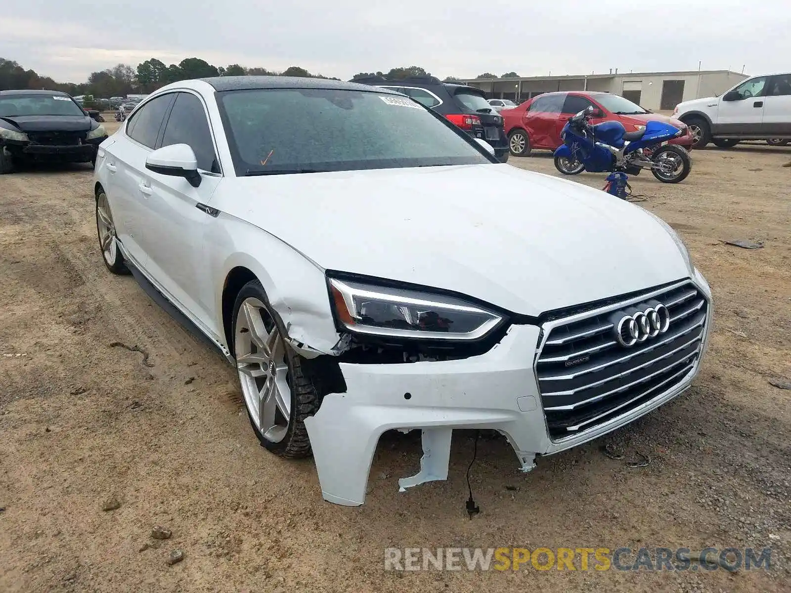 1 Photograph of a damaged car WAUENCF55KA027717 AUDI A5 PREMIUM 2019