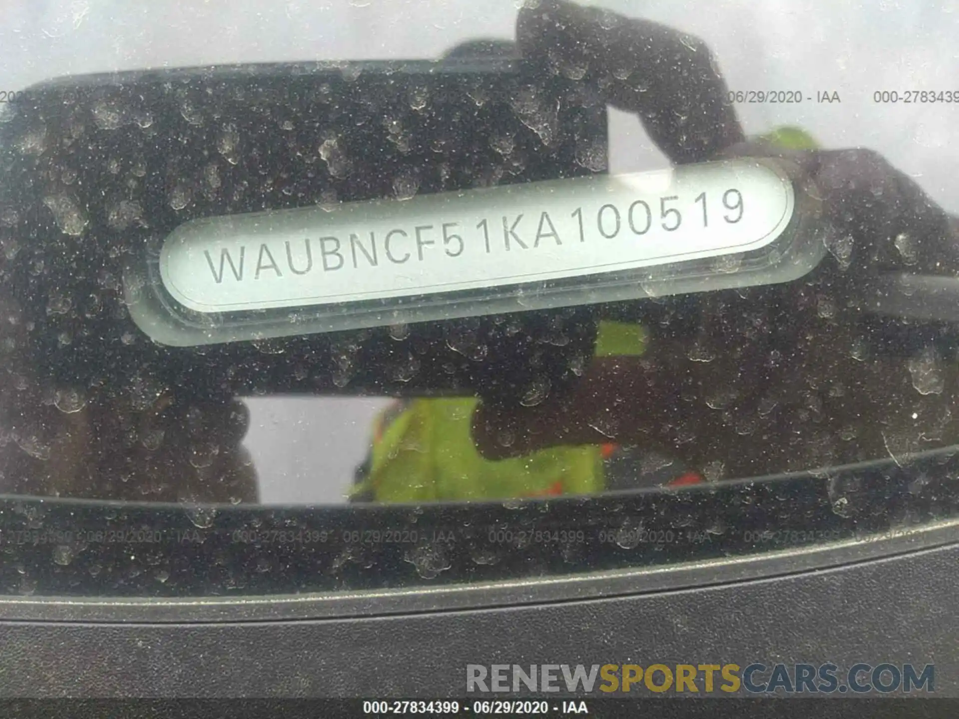 9 Photograph of a damaged car WAUBNCF51KA100519 AUDI A5 SPORTBACK 2019