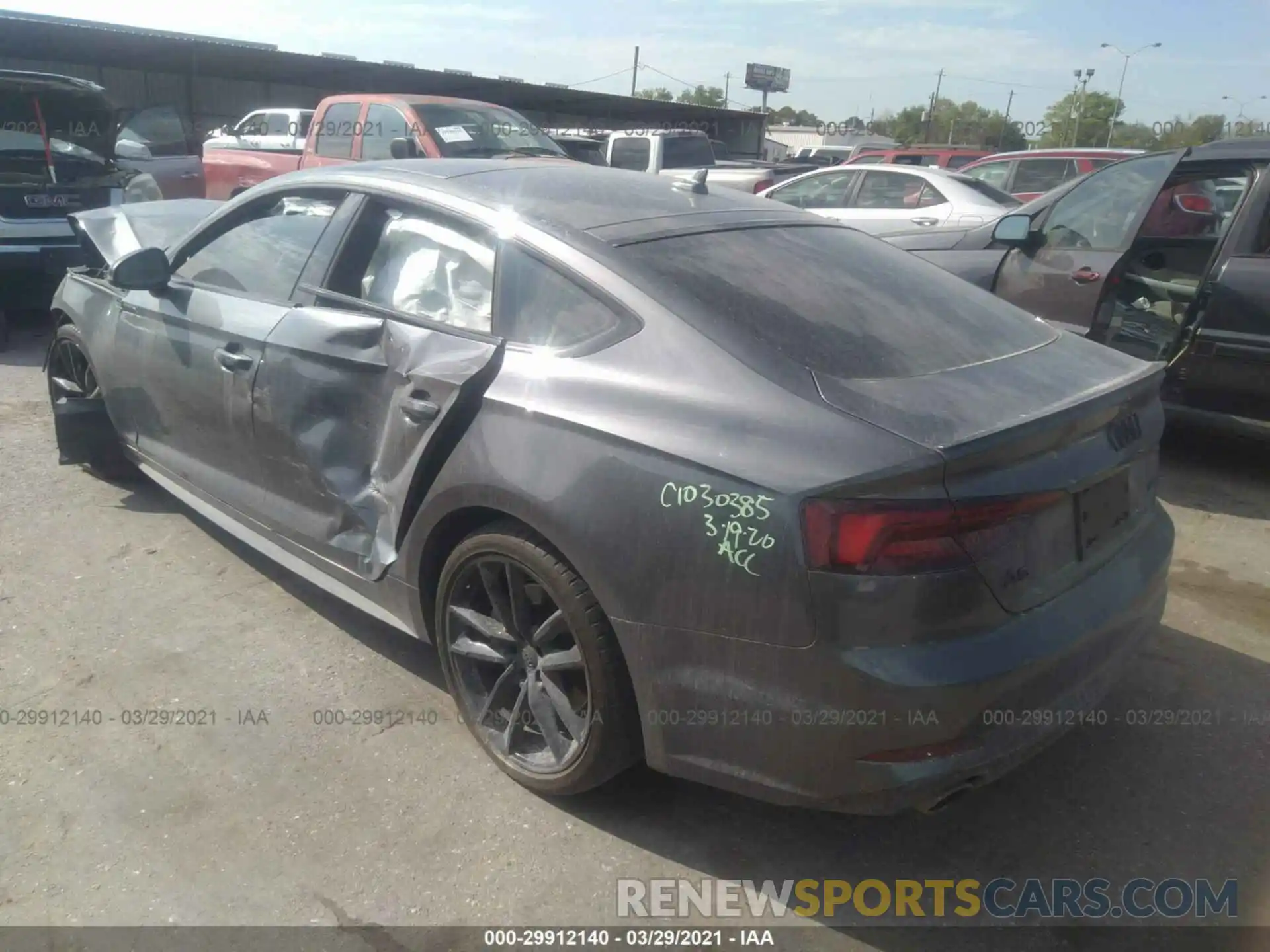 3 Photograph of a damaged car WAUENCF55KA094172 AUDI A5 SPORTBACK 2019