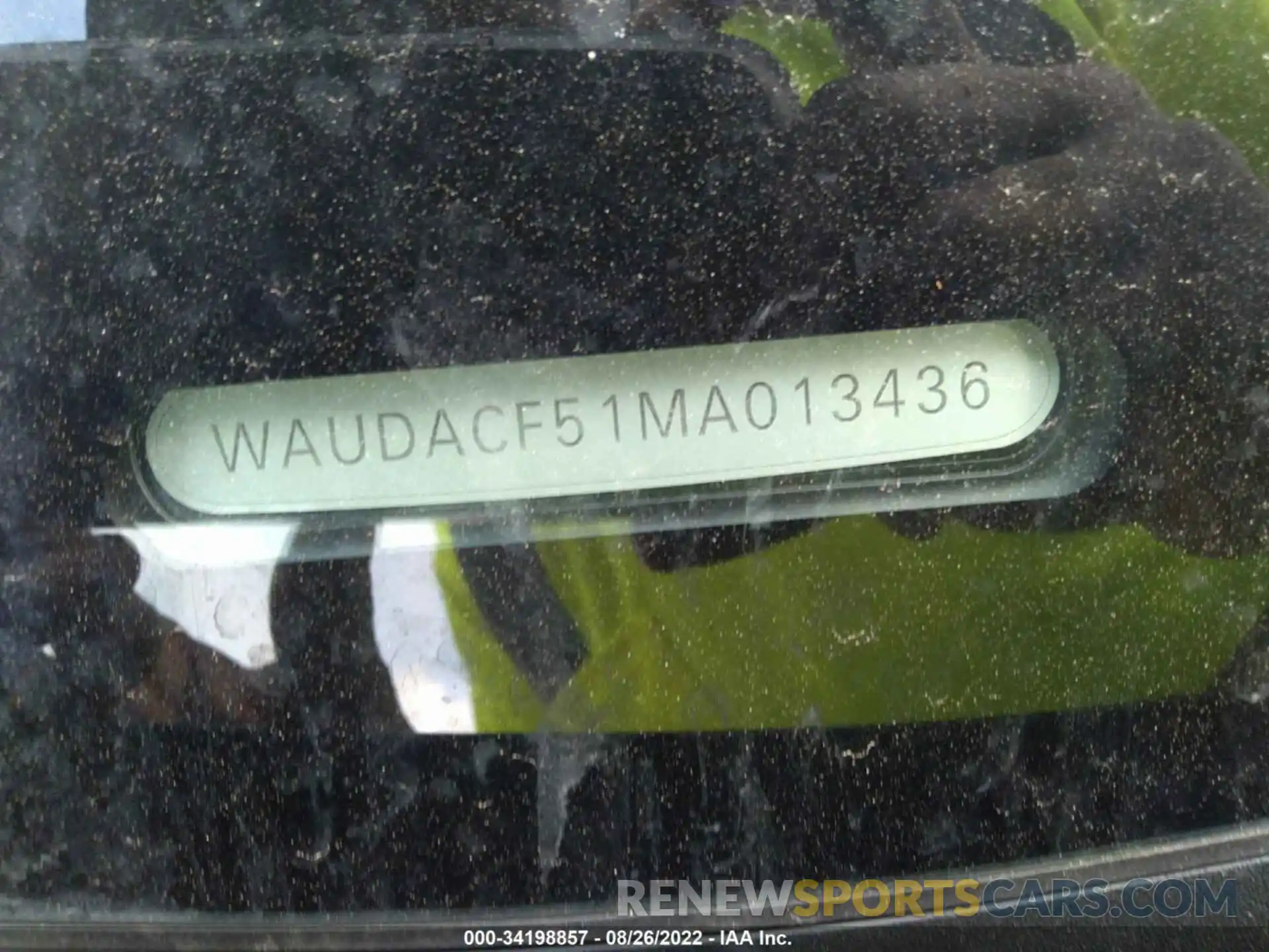 9 Фотография поврежденного автомобиля WAUDACF51MA013436 AUDI A5 SPORTBACK 2021