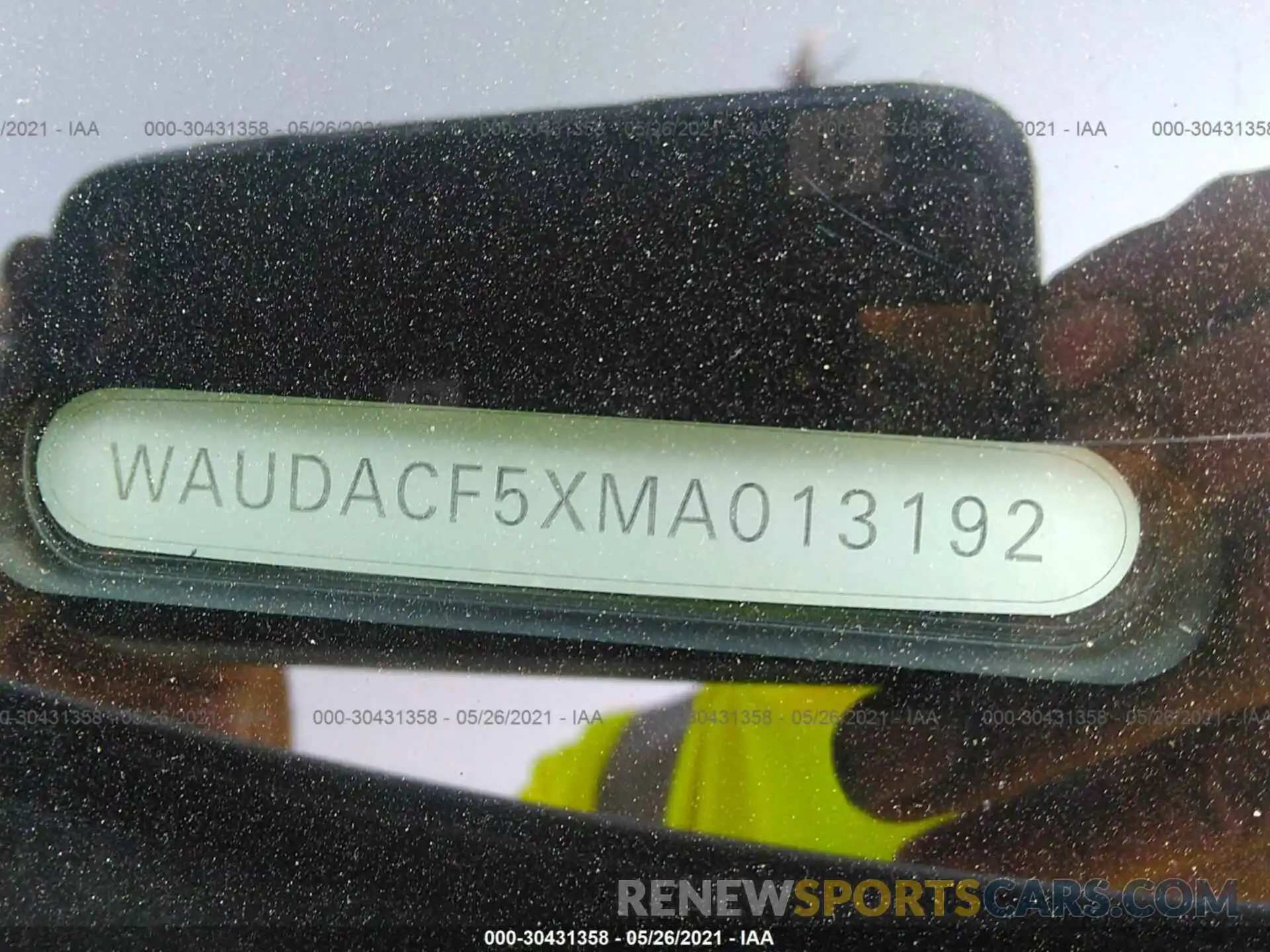 9 Photograph of a damaged car WAUDACF5XMA013192 AUDI A5 SPORTBACK 2021