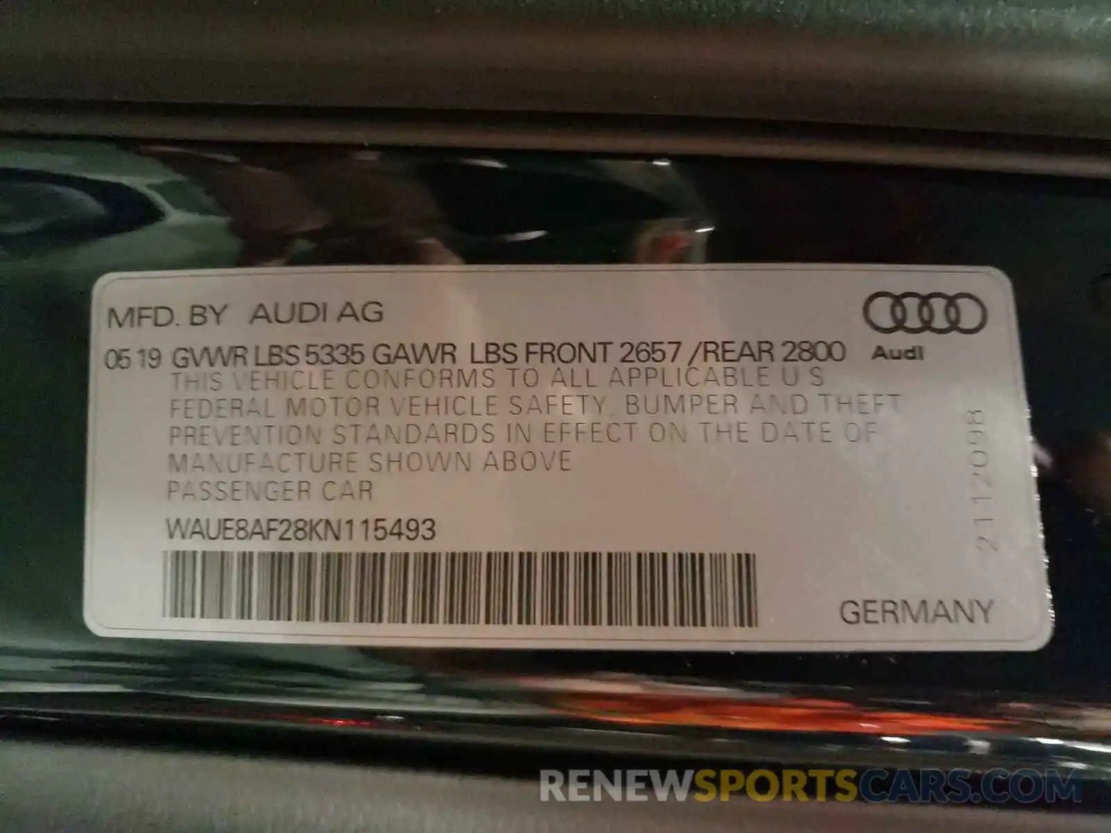 10 Фотография поврежденного автомобиля WAUE8AF28KN115493 AUDI A6 2019