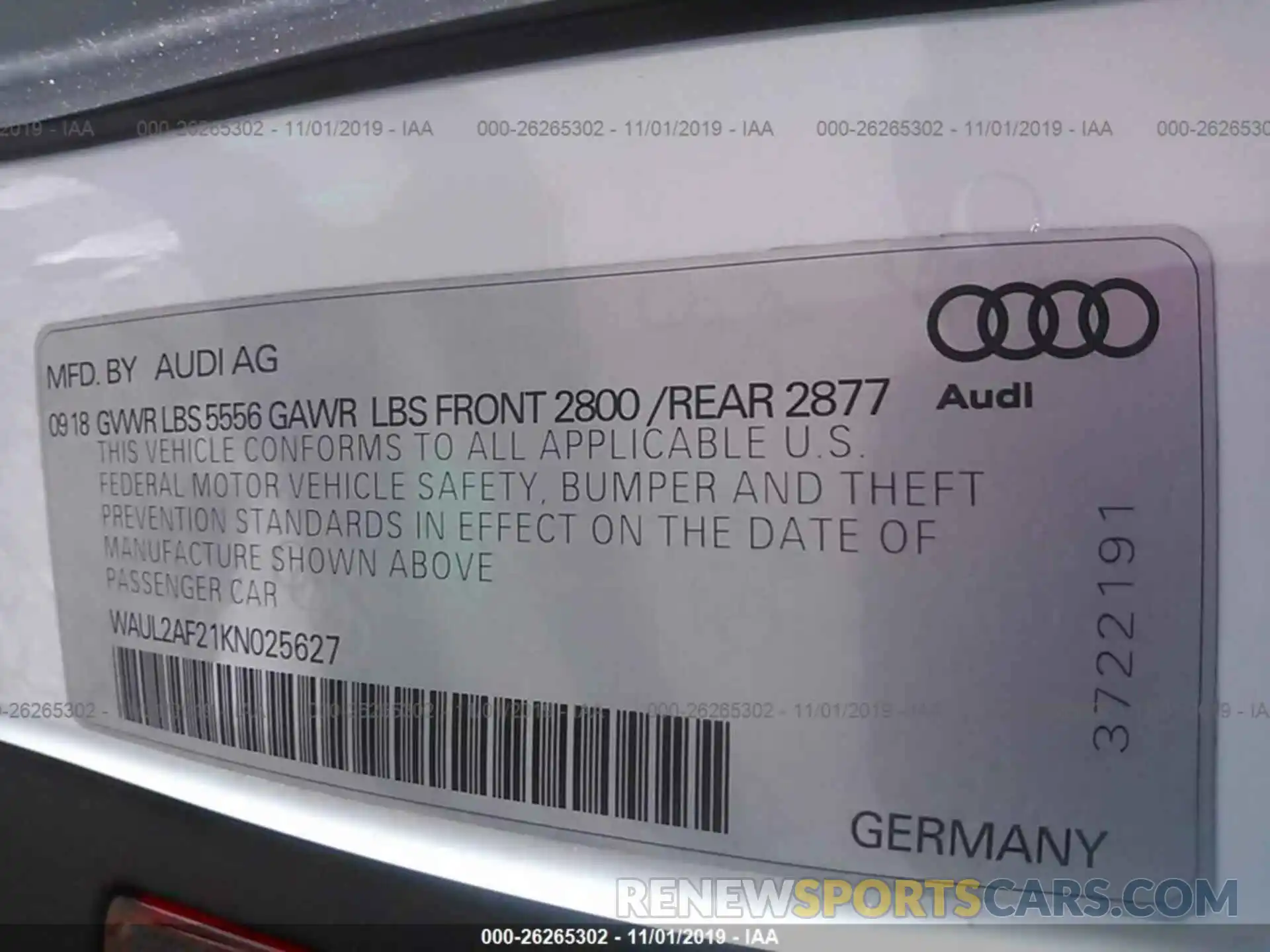 9 Фотография поврежденного автомобиля WAUL2AF21KN025627 AUDI A6 2019