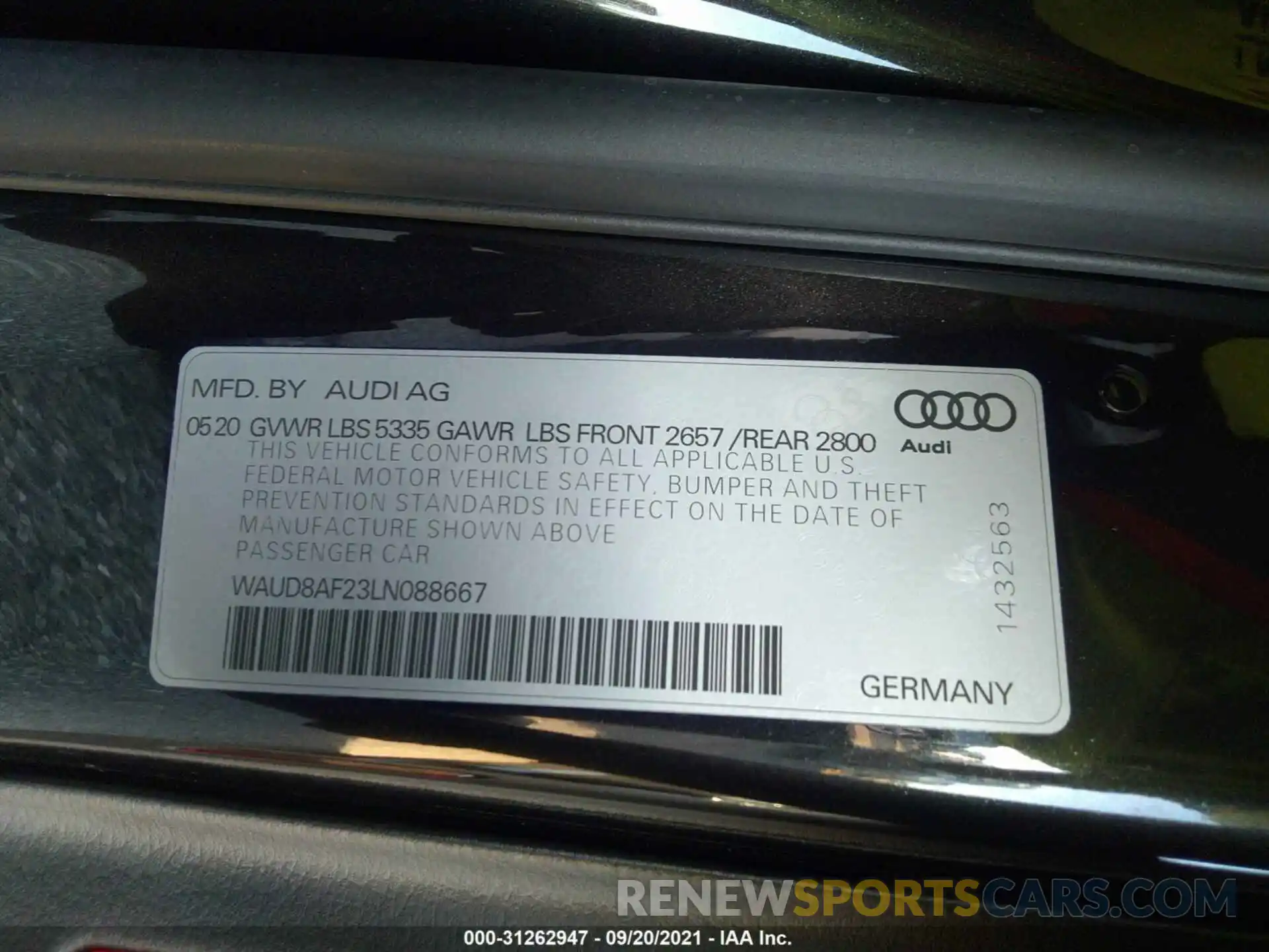 9 Фотография поврежденного автомобиля WAUD8AF23LN088667 AUDI A6 2020