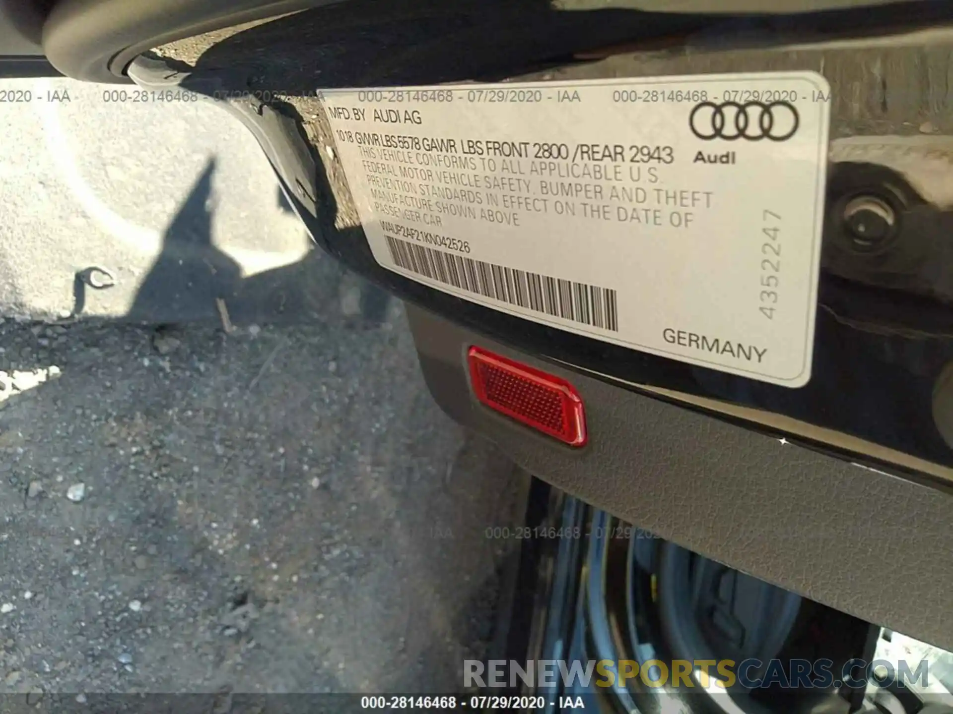 9 Фотография поврежденного автомобиля WAUP2AF21KN042526 AUDI A7 2019