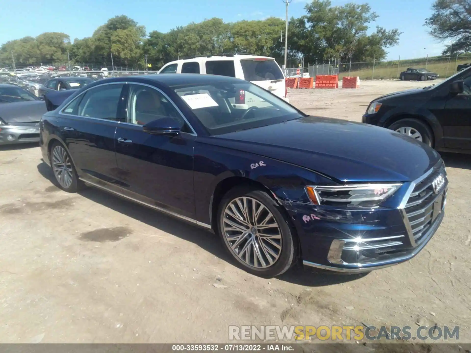 1 Photograph of a damaged car WAU8DAF80KN007396 AUDI A8 2019