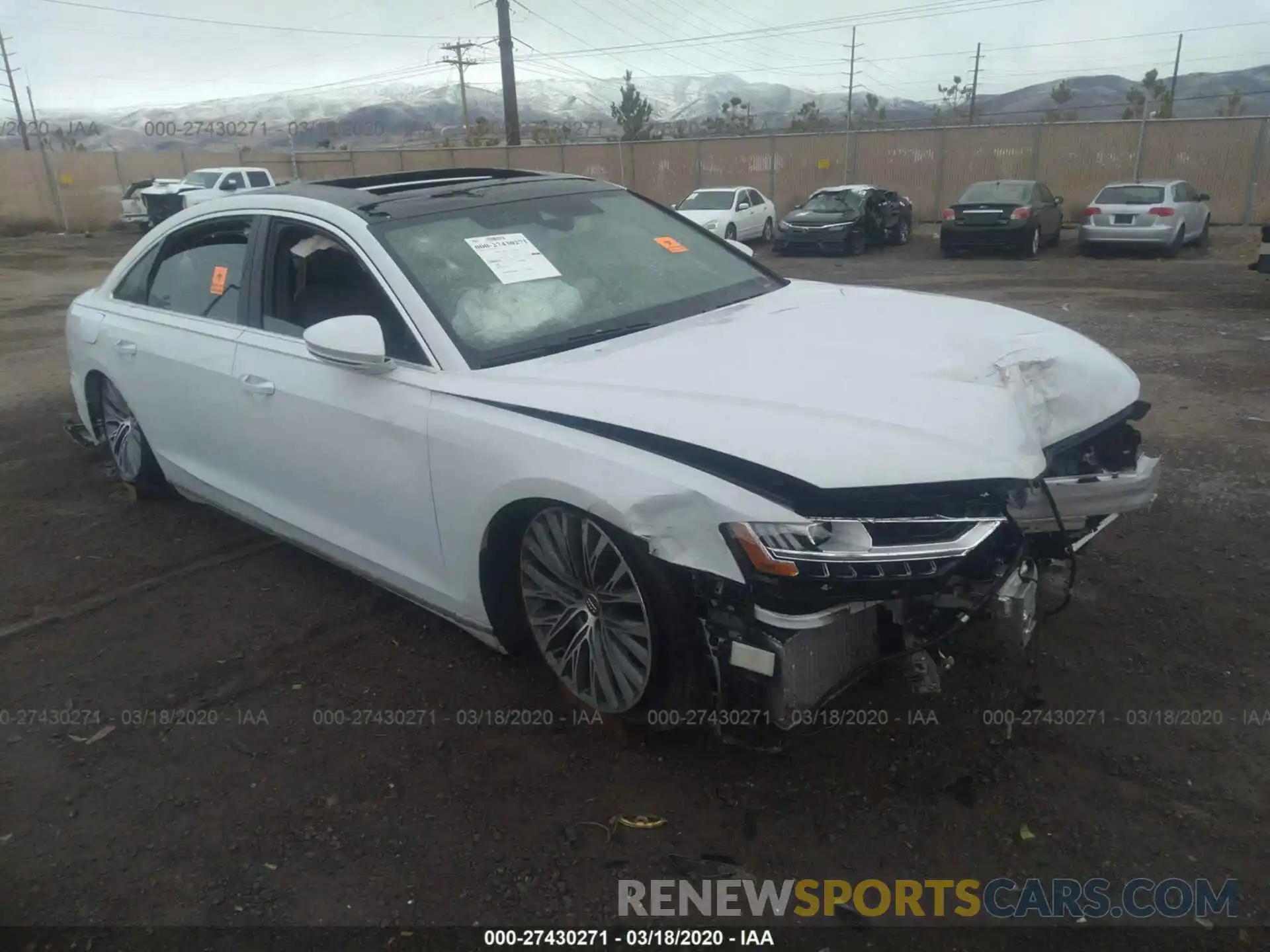 1 Photograph of a damaged car WAU8DAF80KN011268 AUDI A8 2019