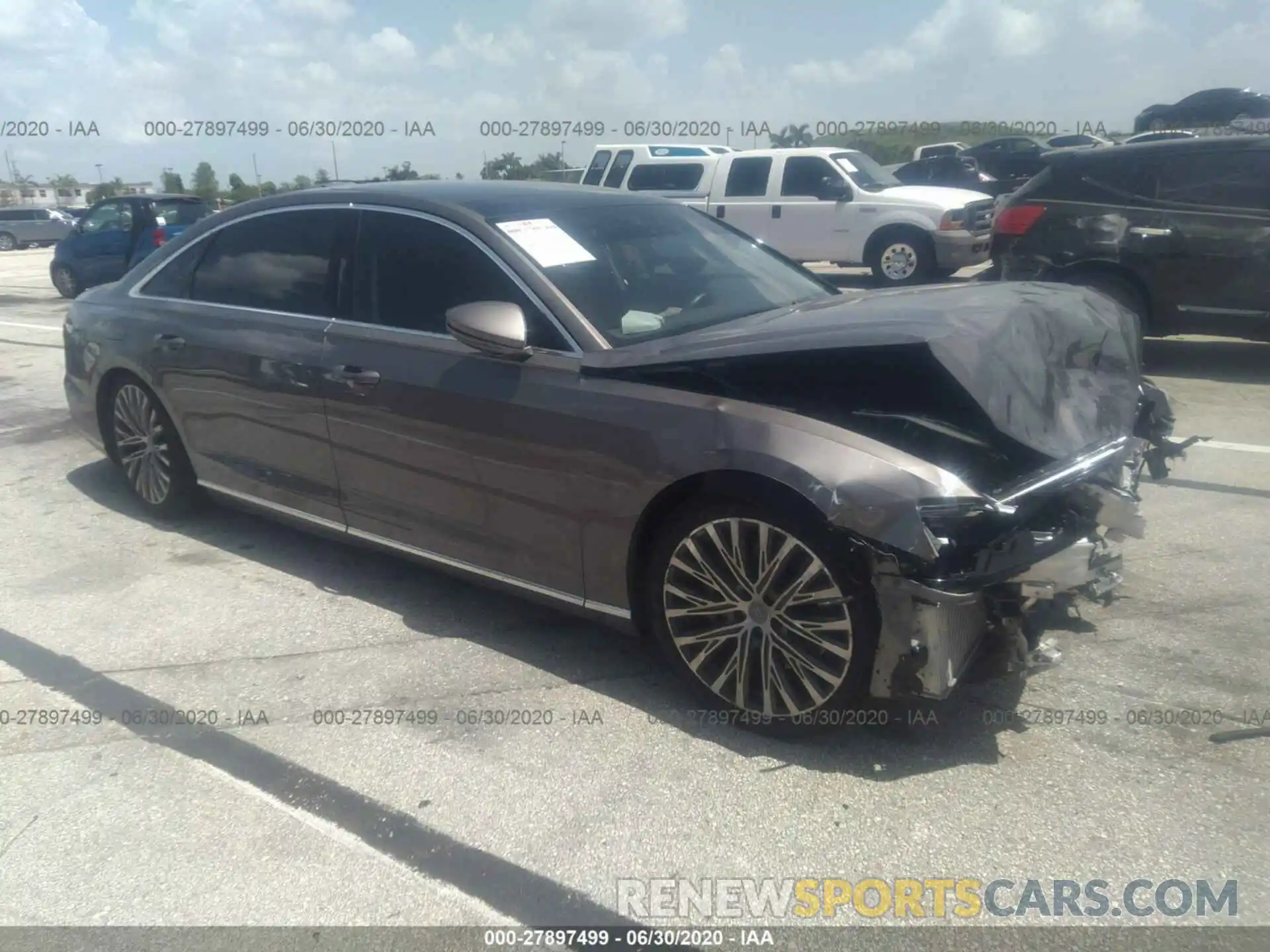 1 Photograph of a damaged car WAU8DAF84KN013038 AUDI A8 2019