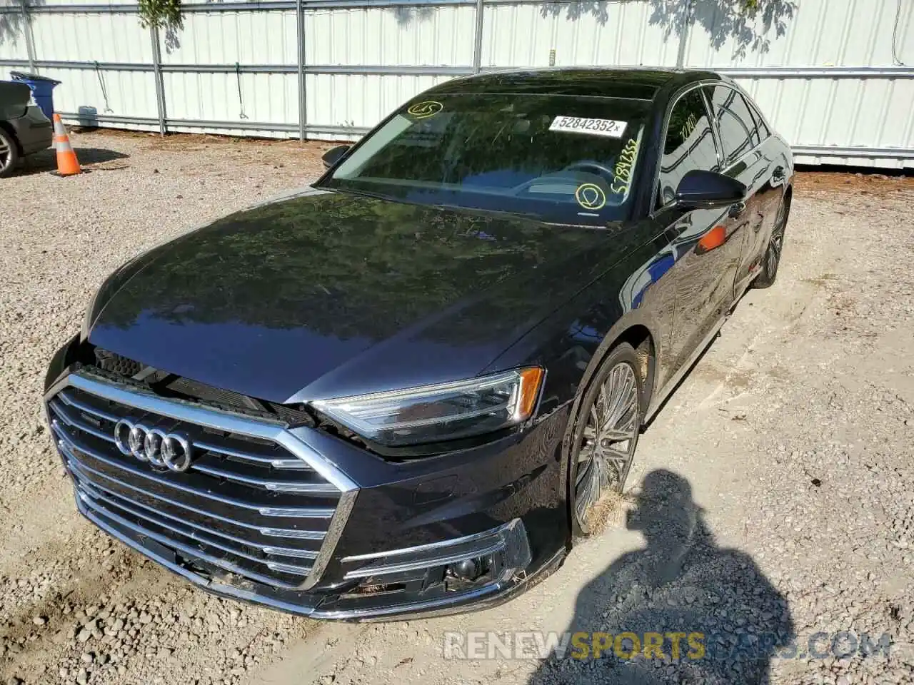 2 Photograph of a damaged car WAU8DAF87KN014510 AUDI A8 2019