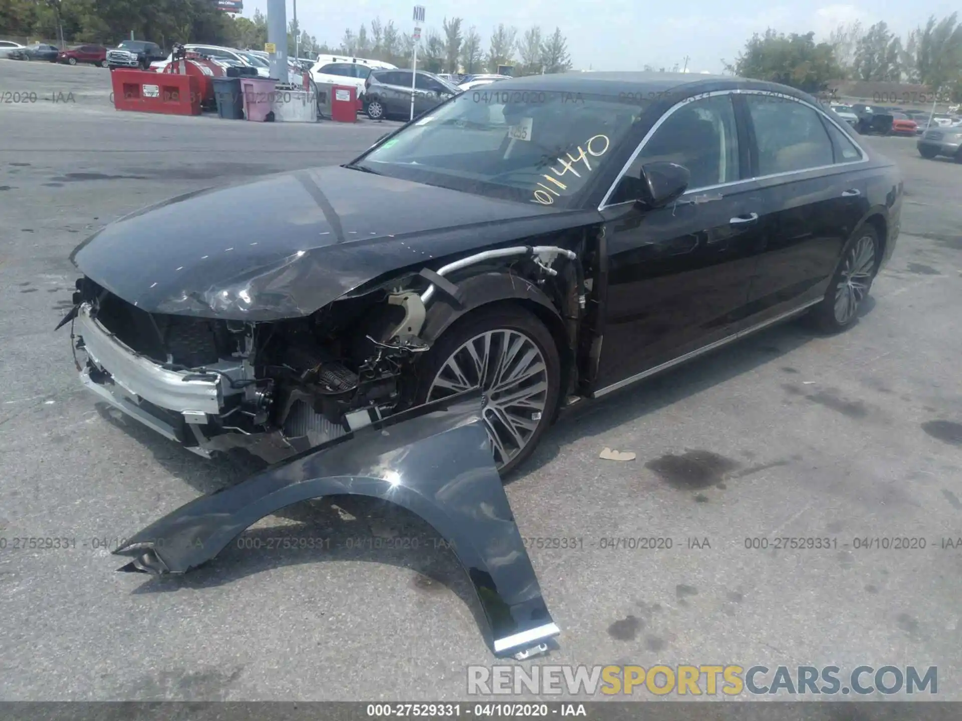 2 Photograph of a damaged car WAU8DAF88KN011440 AUDI A8 2019