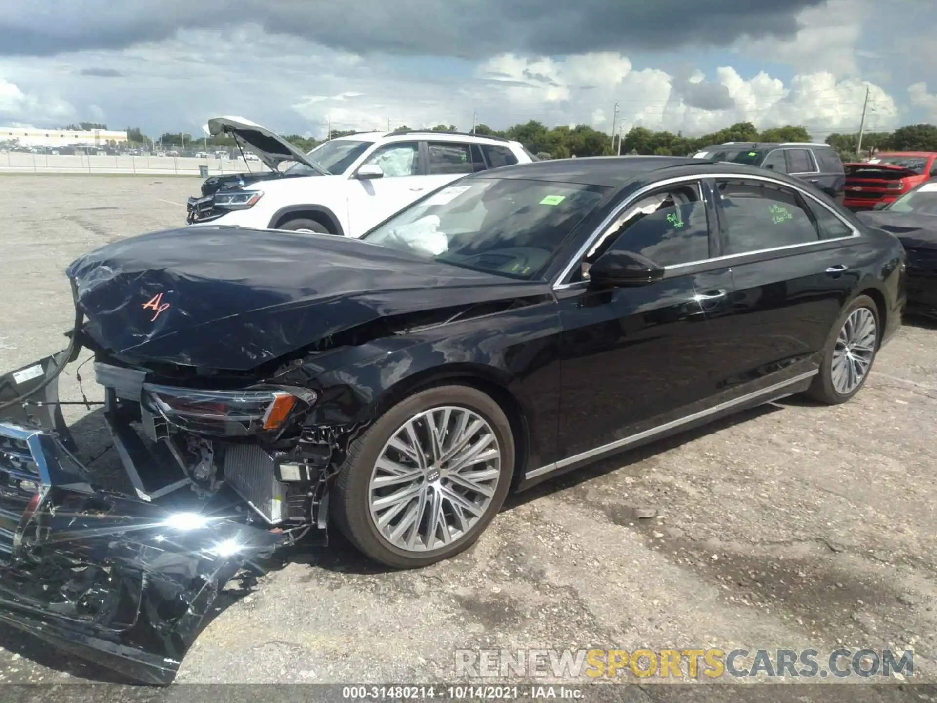 2 Photograph of a damaged car WAU8DAF8XKN009687 AUDI A8 2019