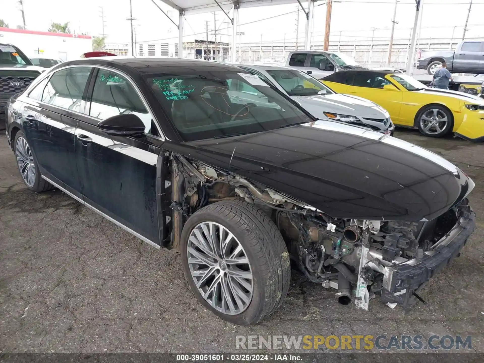 1 Photograph of a damaged car WAU8DAF87KN002843 AUDI A8 L 2019