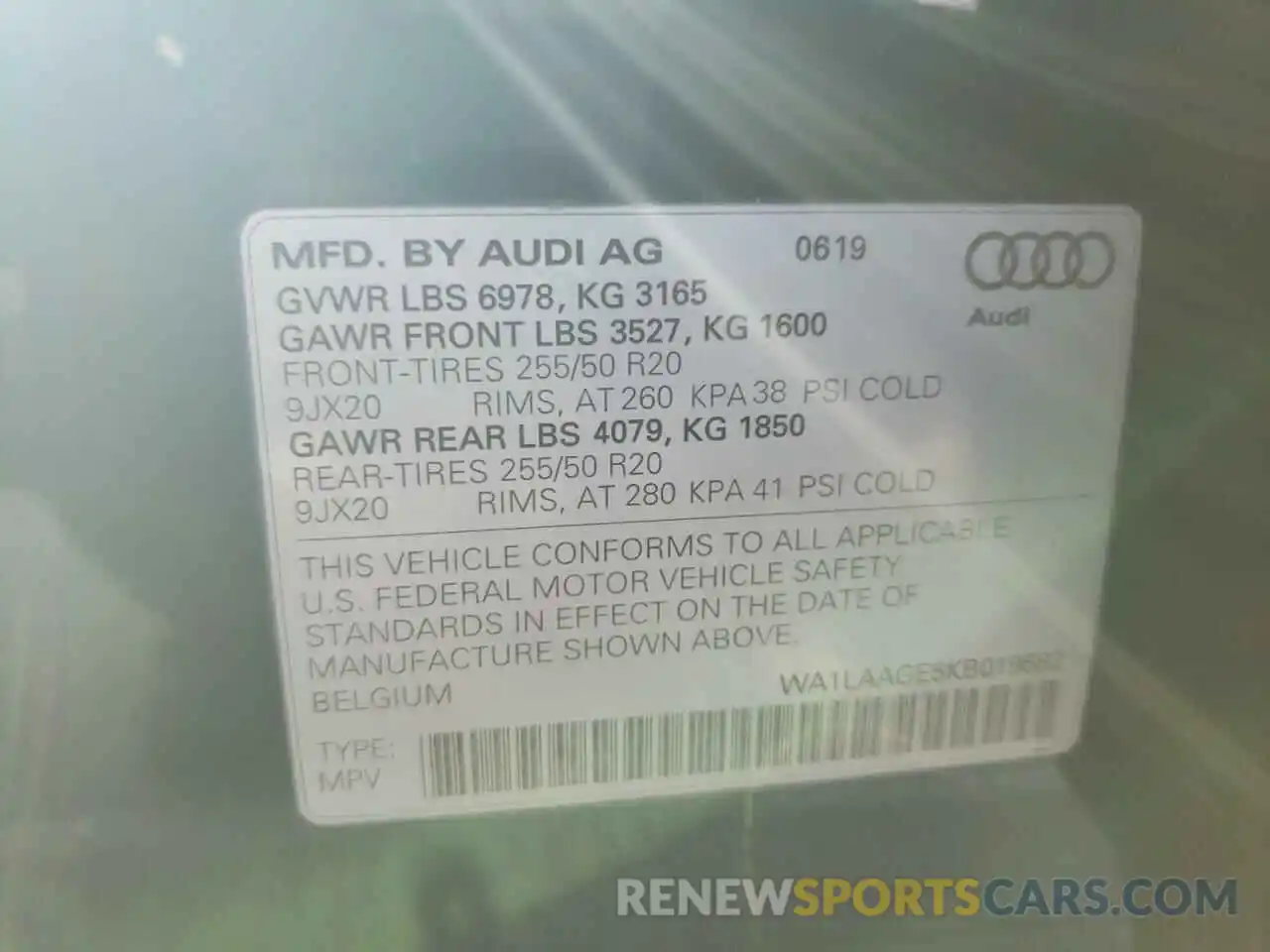 12 Photograph of a damaged car WA1LAAGE5KB019582 AUDI E-TRON 2019