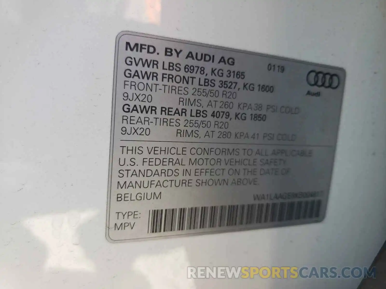 10 Photograph of a damaged car WA1LAAGE8KB004817 AUDI E-TRON 2019