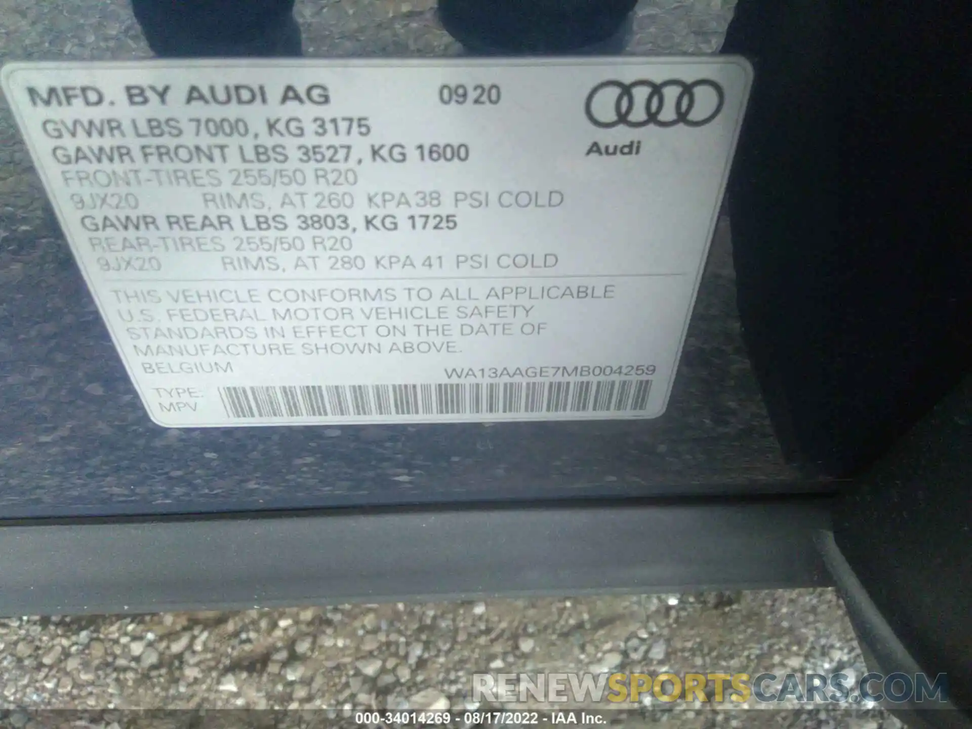 9 Фотография поврежденного автомобиля WA13AAGE7MB004259 AUDI E-TRON 2021