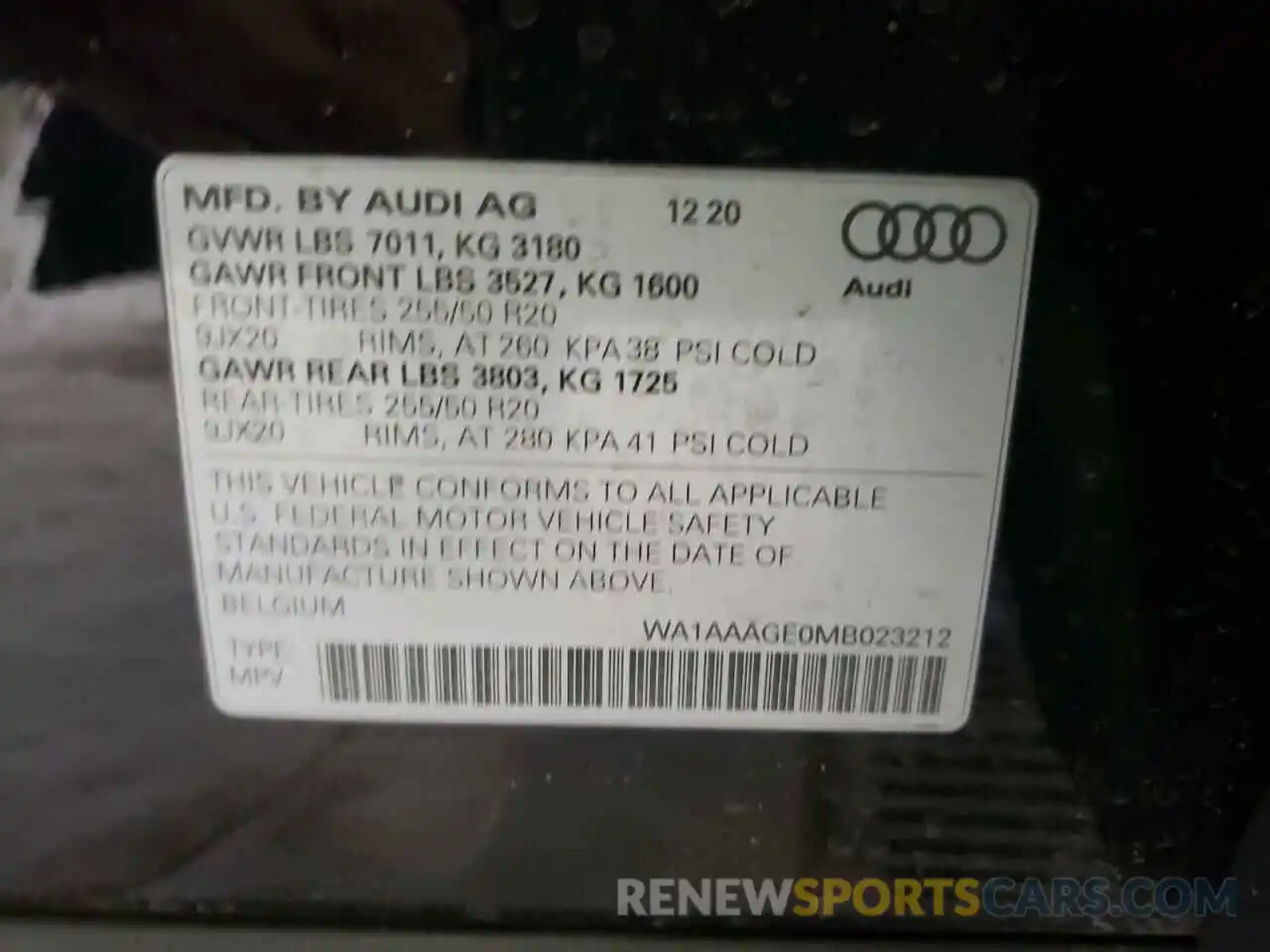 10 Фотография поврежденного автомобиля WA1AAAGE0MB023212 AUDI E-TRON 2021