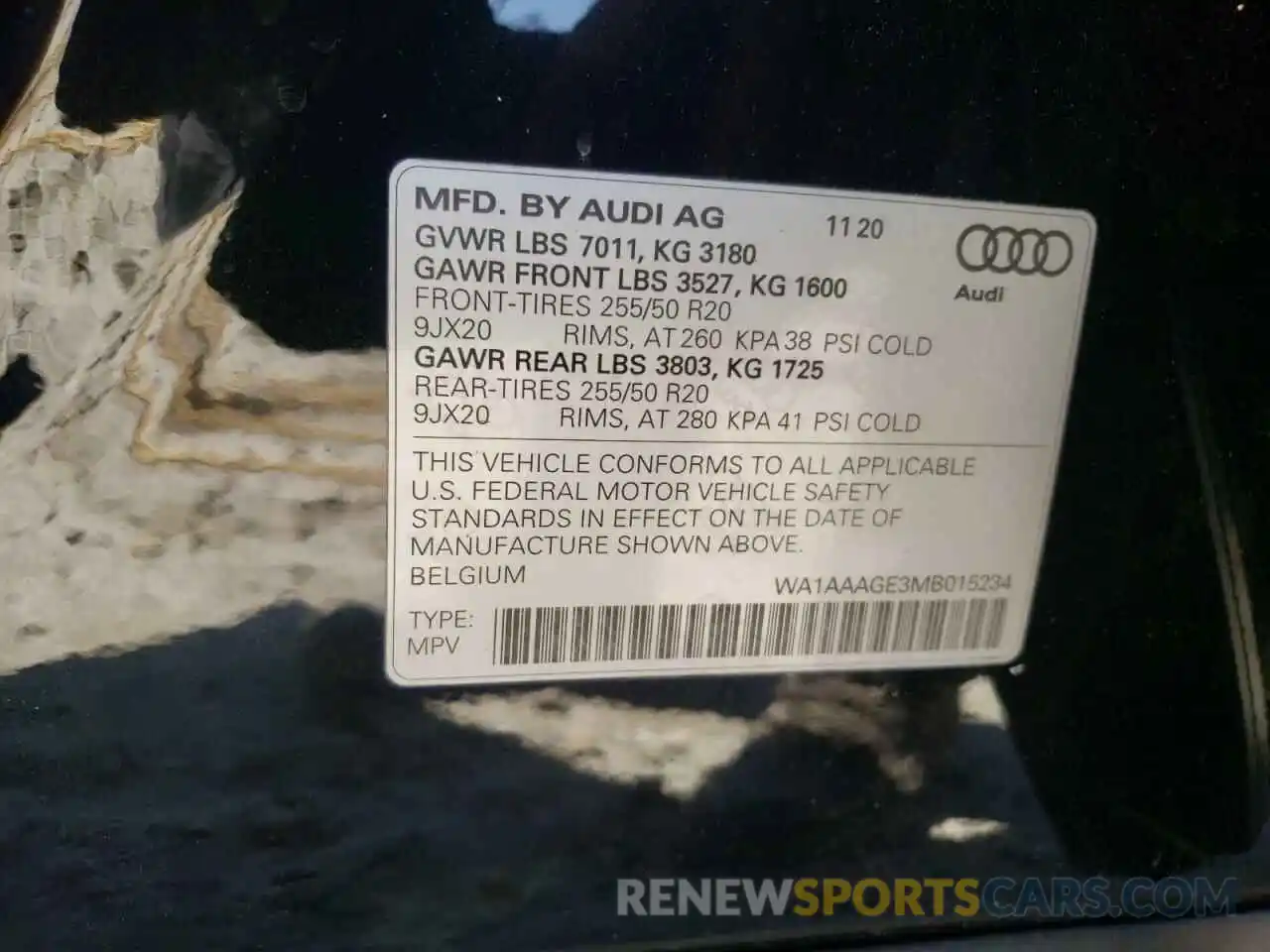 10 Photograph of a damaged car WA1AAAGE3MB015234 AUDI E-TRON 2021