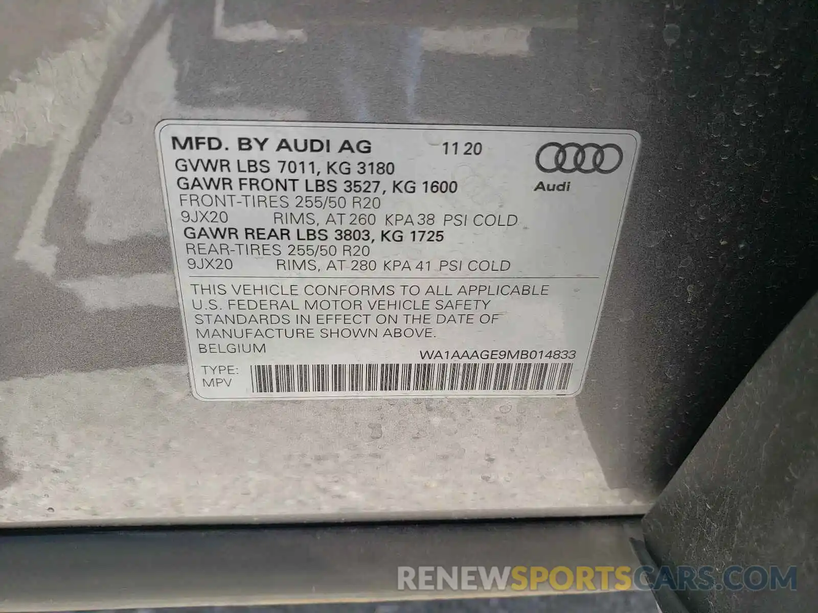 10 Фотография поврежденного автомобиля WA1AAAGE9MB014833 AUDI E-TRON 2021