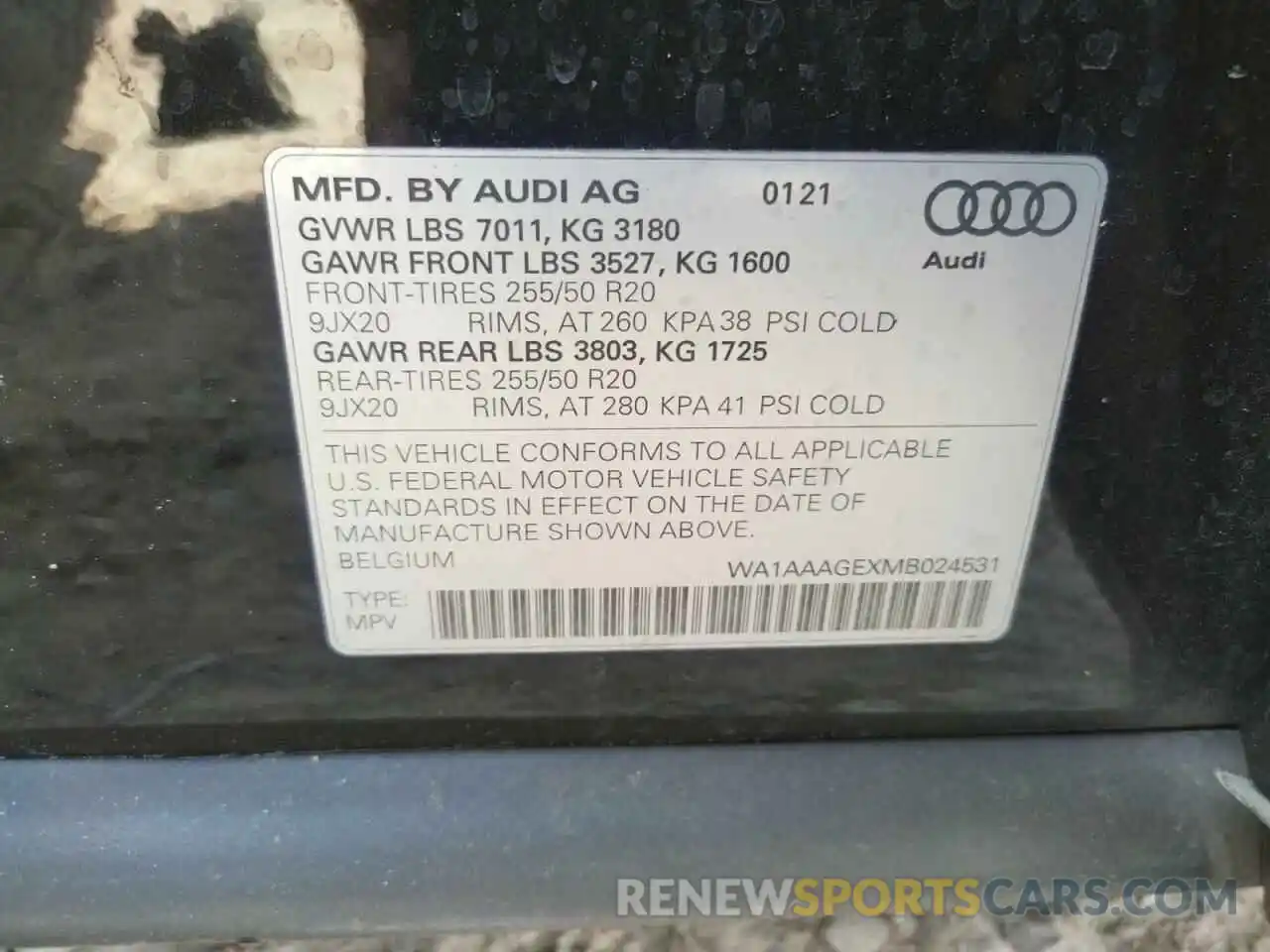 10 Photograph of a damaged car WA1AAAGEXMB024531 AUDI E-TRON 2021