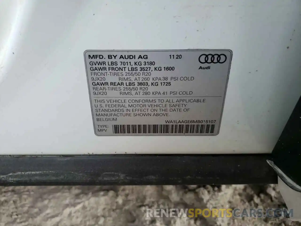 10 Photograph of a damaged car WA1LAAGE6MB015107 AUDI E-TRON 2021