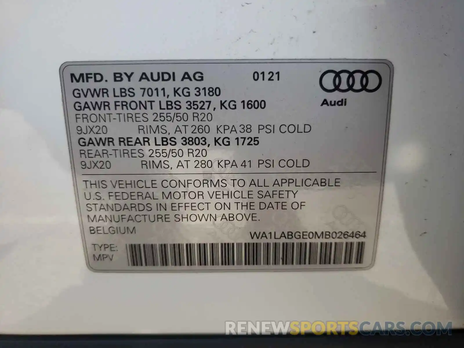 10 Фотография поврежденного автомобиля WA1LABGE0MB026464 AUDI E-TRON 2021