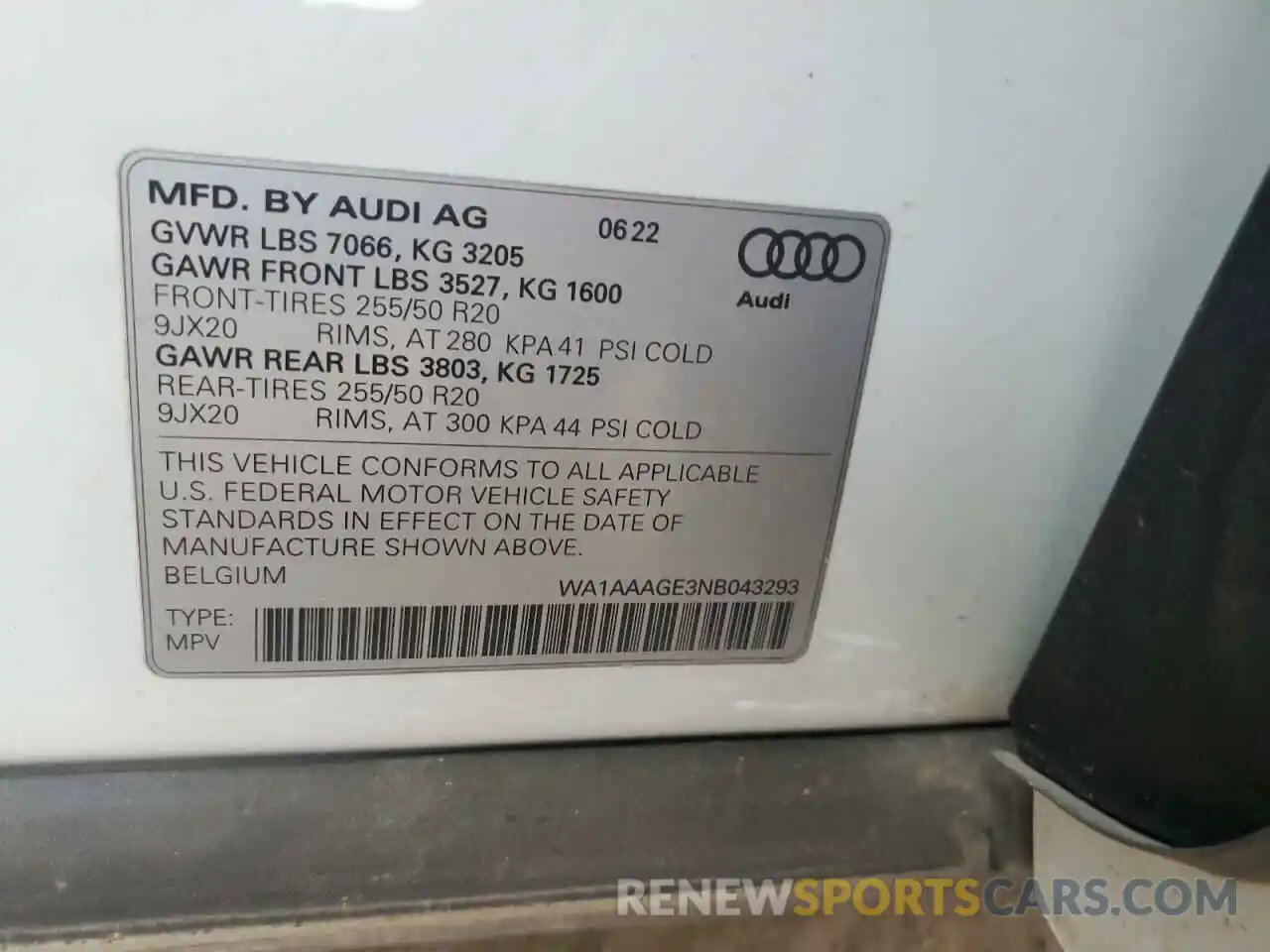 14 Фотография поврежденного автомобиля WA1AAAGE3NB043293 AUDI E-TRON 2022