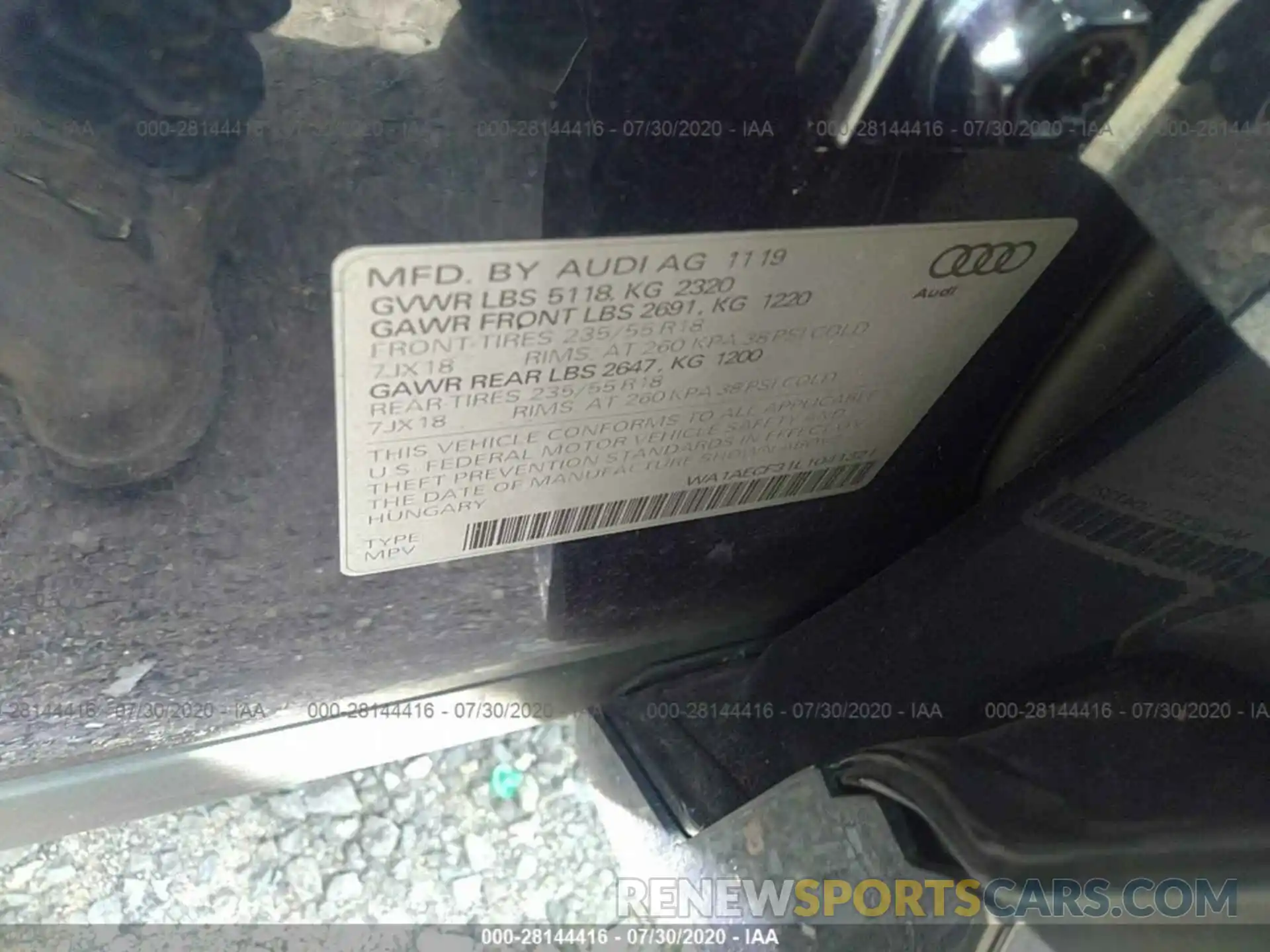 9 Фотография поврежденного автомобиля WA1AECF31L1041321 AUDI Q3 2020