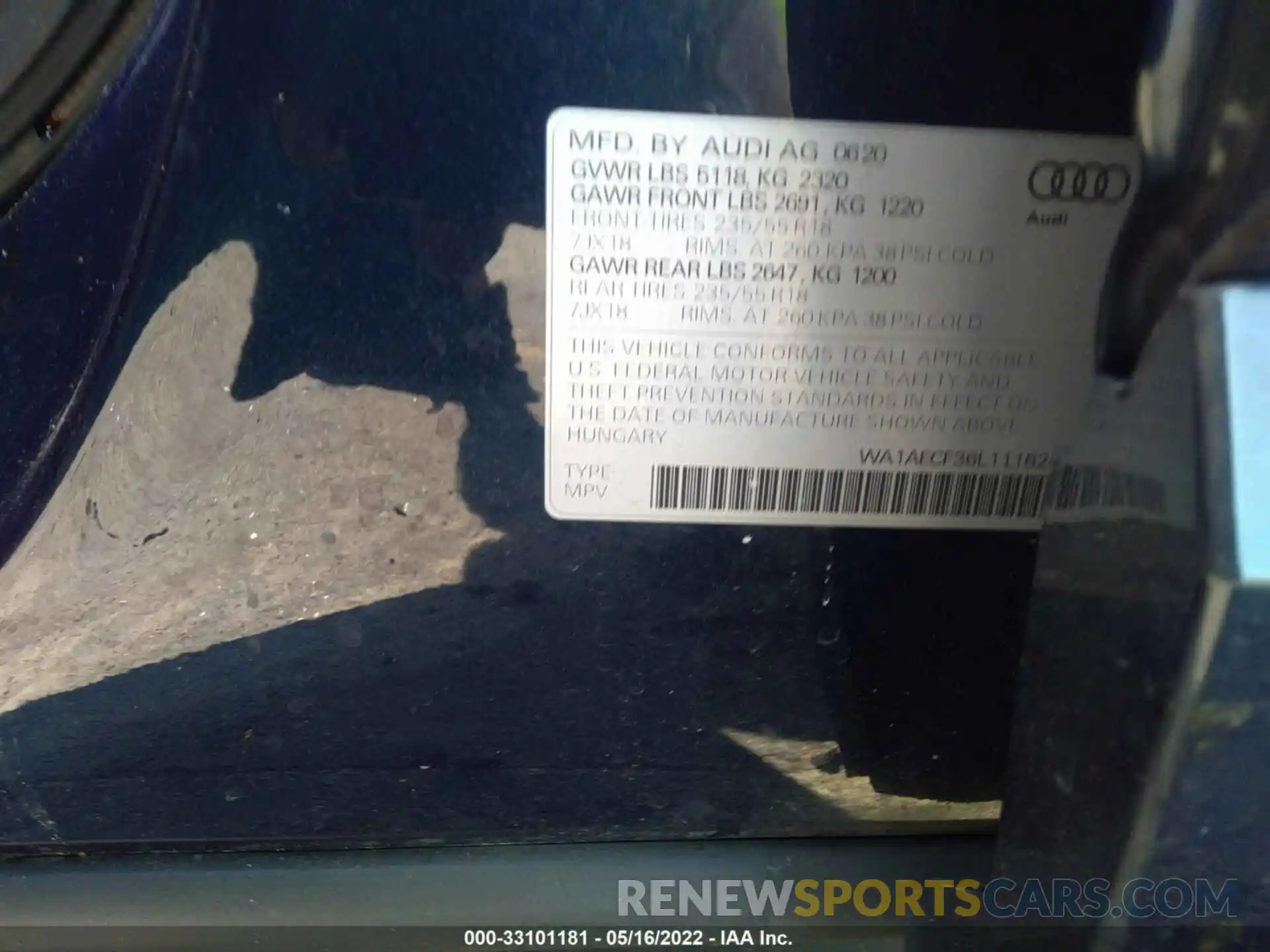 9 Photograph of a damaged car WA1AECF36L1116269 AUDI Q3 2020