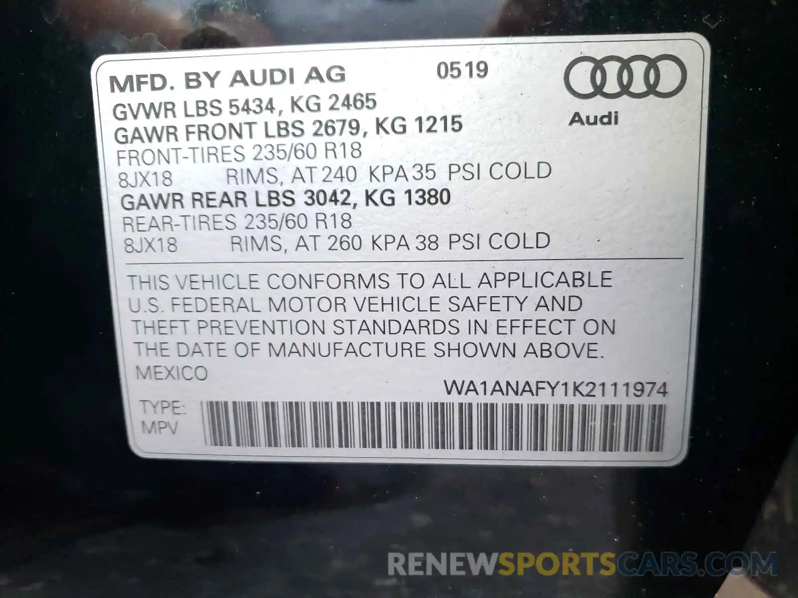 10 Фотография поврежденного автомобиля WA1BECF32L1105242 AUDI Q3 2020