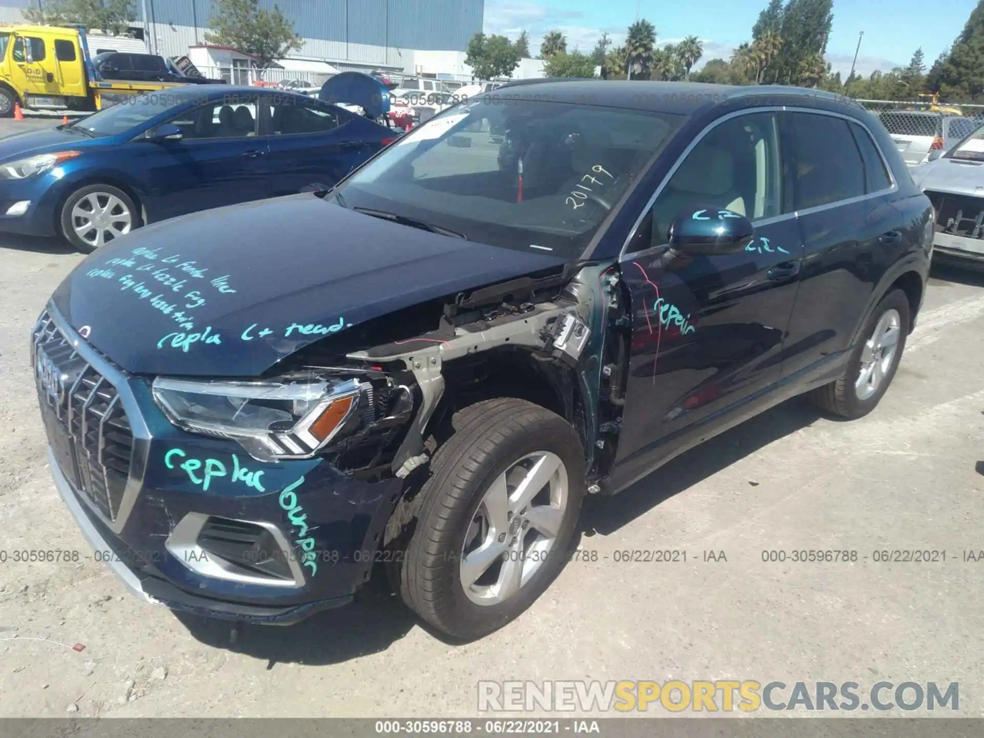 2 Photograph of a damaged car WA1BECF37L1113787 AUDI Q3 2020