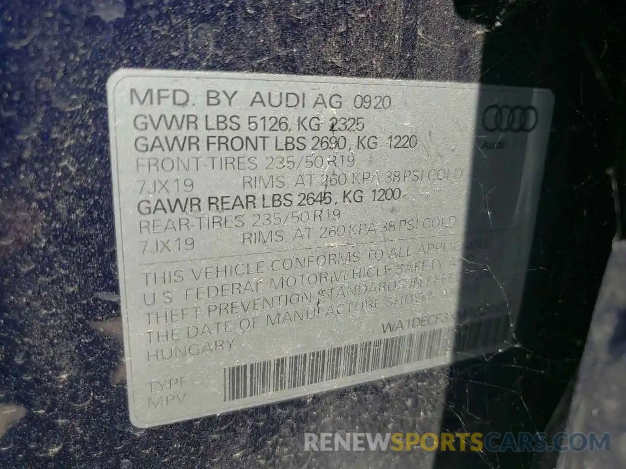 10 Фотография поврежденного автомобиля WA1DECF3XM1024631 AUDI Q3 2021