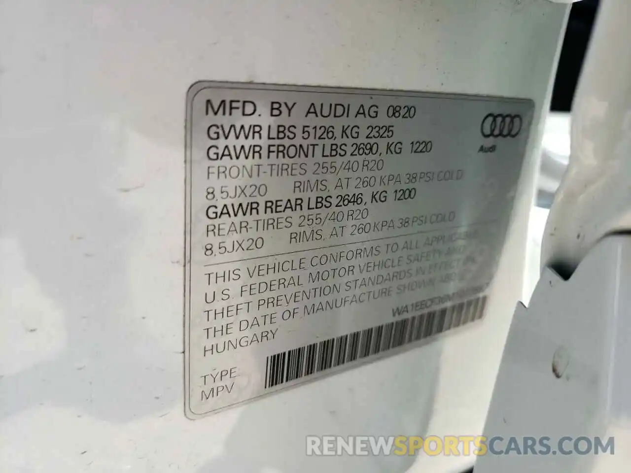 10 Photograph of a damaged car WA1EECF36M1013887 AUDI Q3 2021