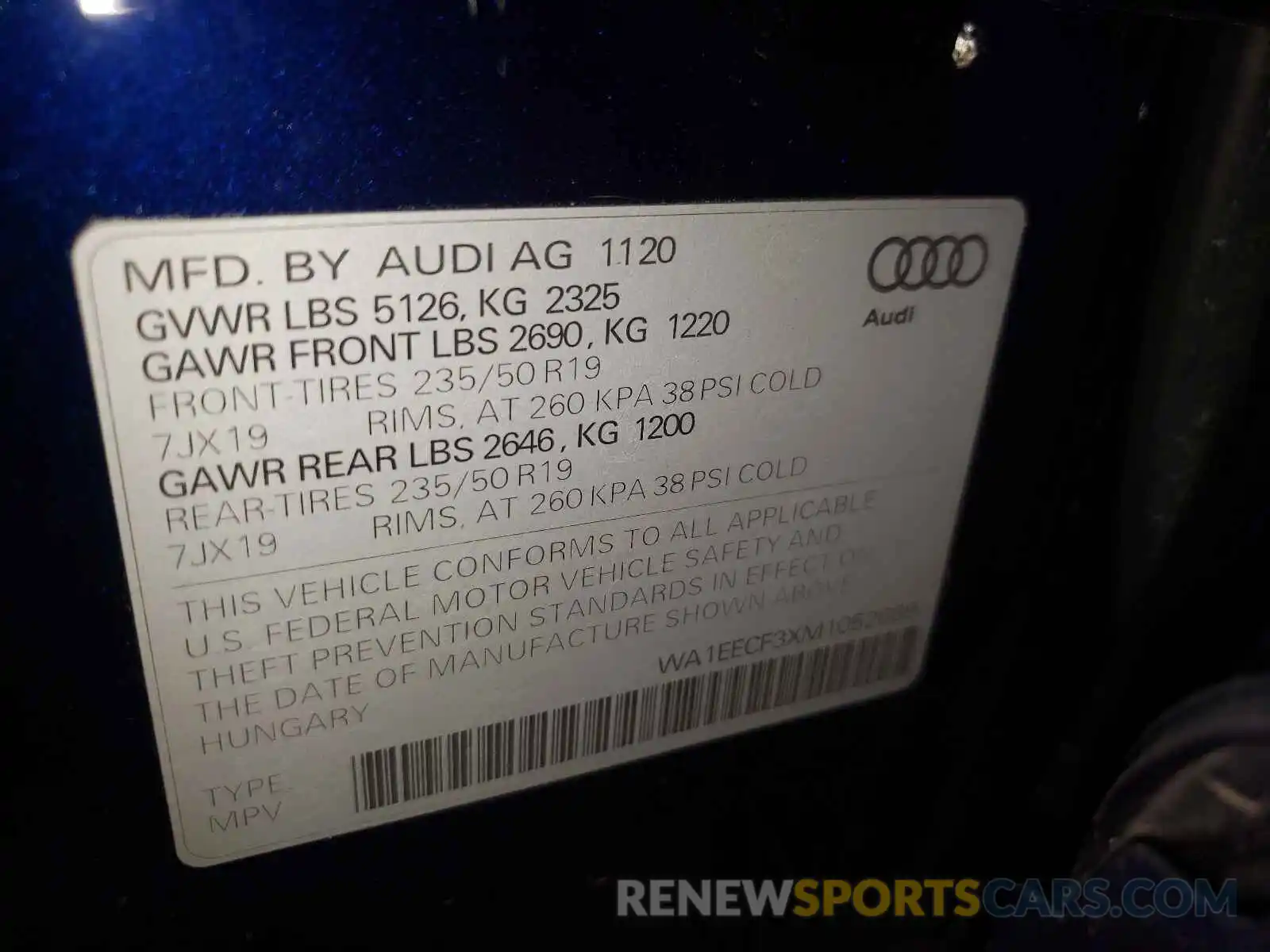 10 Фотография поврежденного автомобиля WA1EECF3XM1052689 AUDI Q3 2021