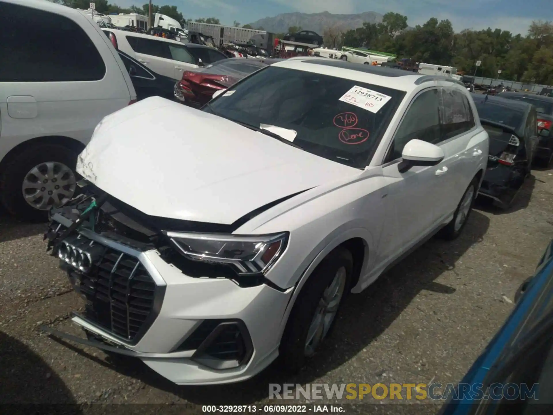 2 Photograph of a damaged car WA1EECF38N1007980 AUDI Q3 2022