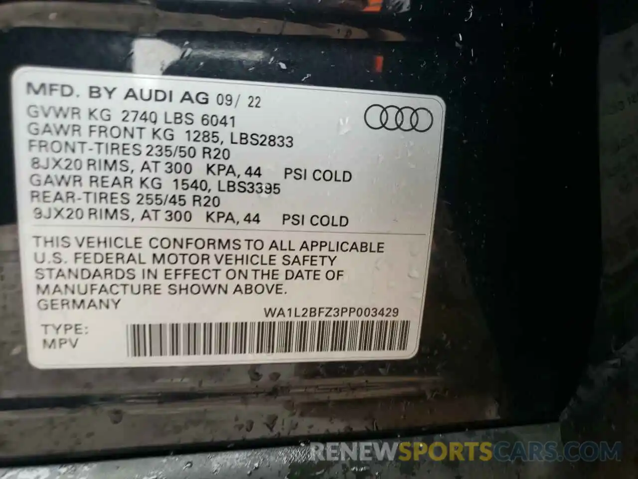 12 Фотография поврежденного автомобиля WA1L2BFZ3PP003429 AUDI Q4 E-TRON 2023