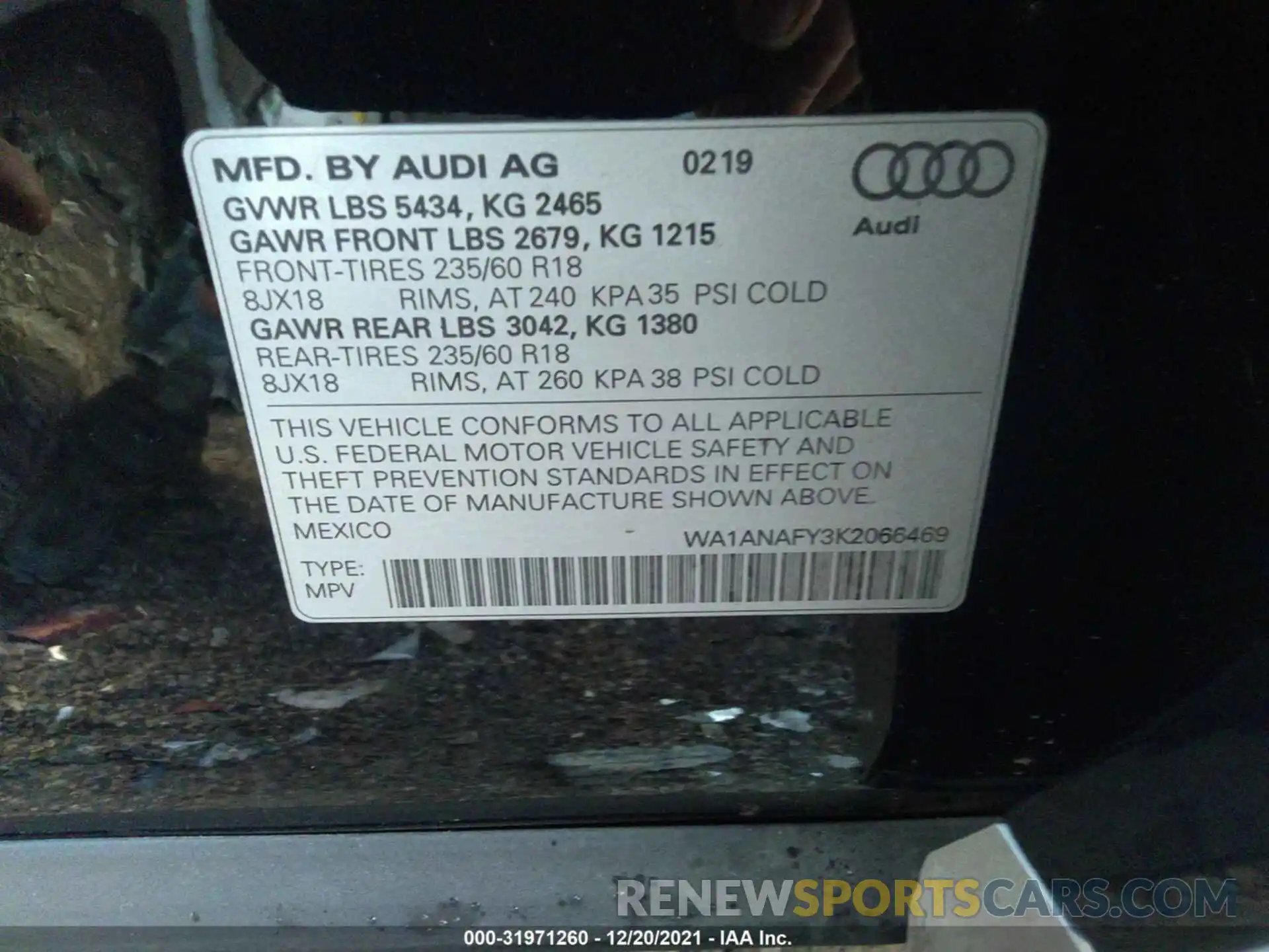 9 Фотография поврежденного автомобиля WA1ANAFY3K2066469 AUDI Q5 2019