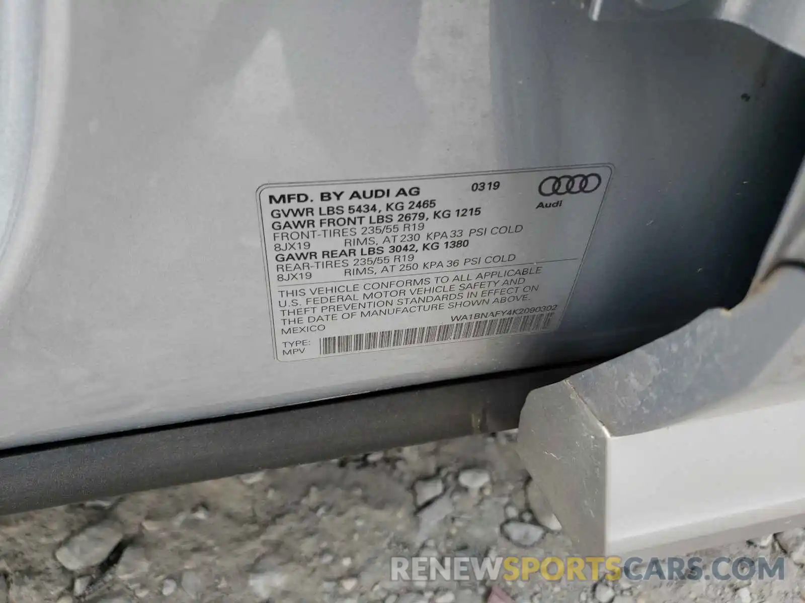 10 Фотография поврежденного автомобиля WA1BNAFY4K2090302 AUDI Q5 2019