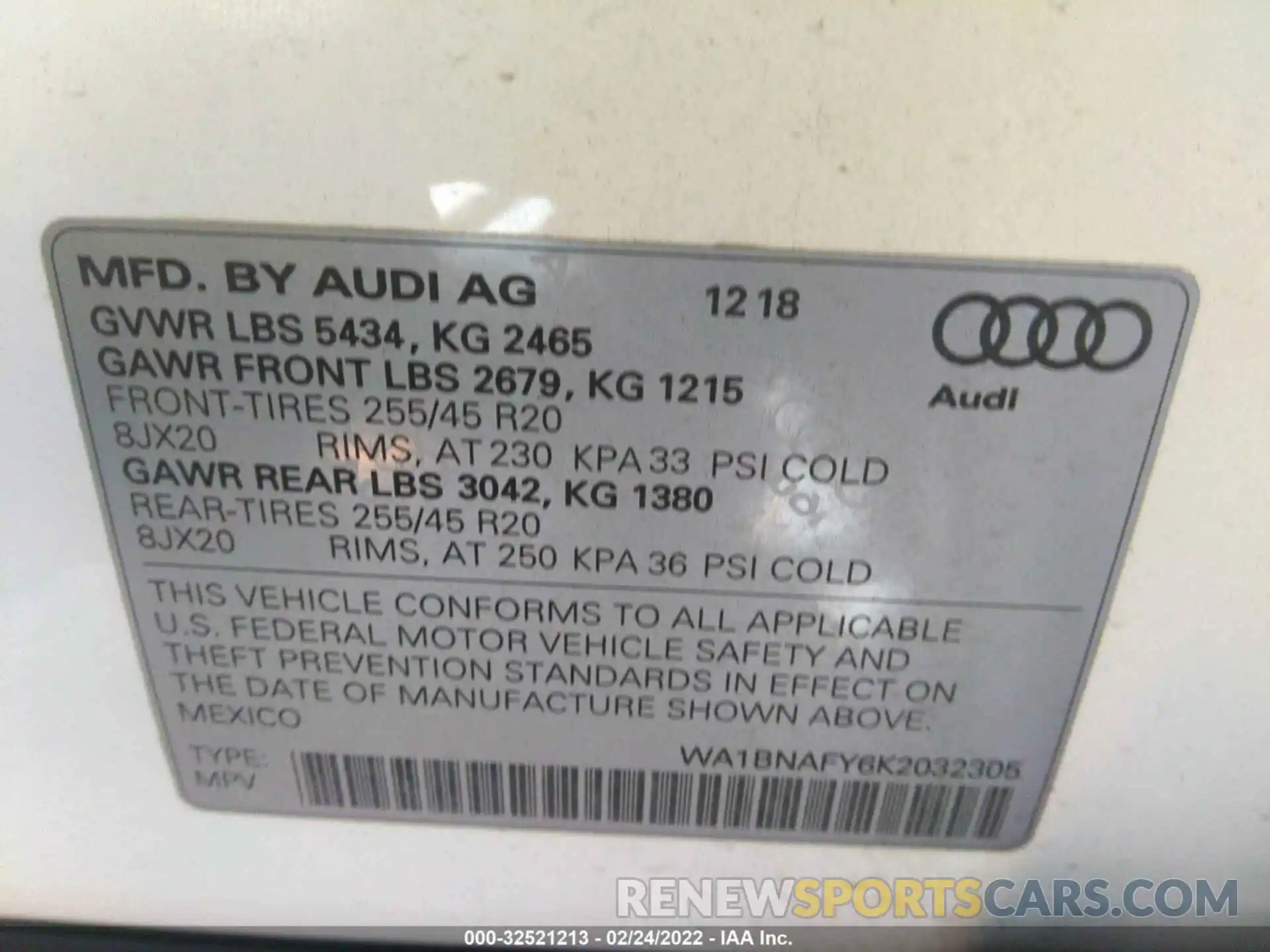 9 Фотография поврежденного автомобиля WA1BNAFY6K2032305 AUDI Q5 2019